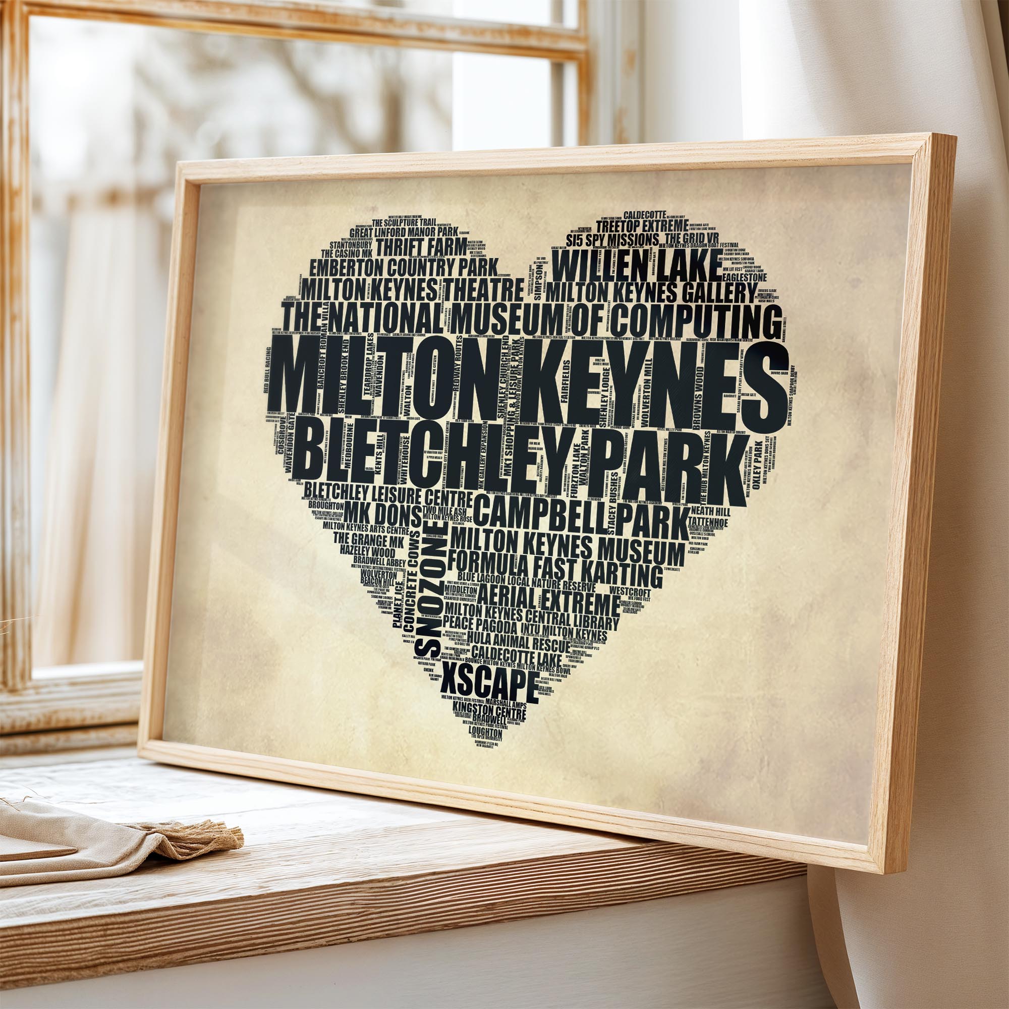 Milton Keynes - Premium Typographic Word Cloud Prints, Posters & Gifts