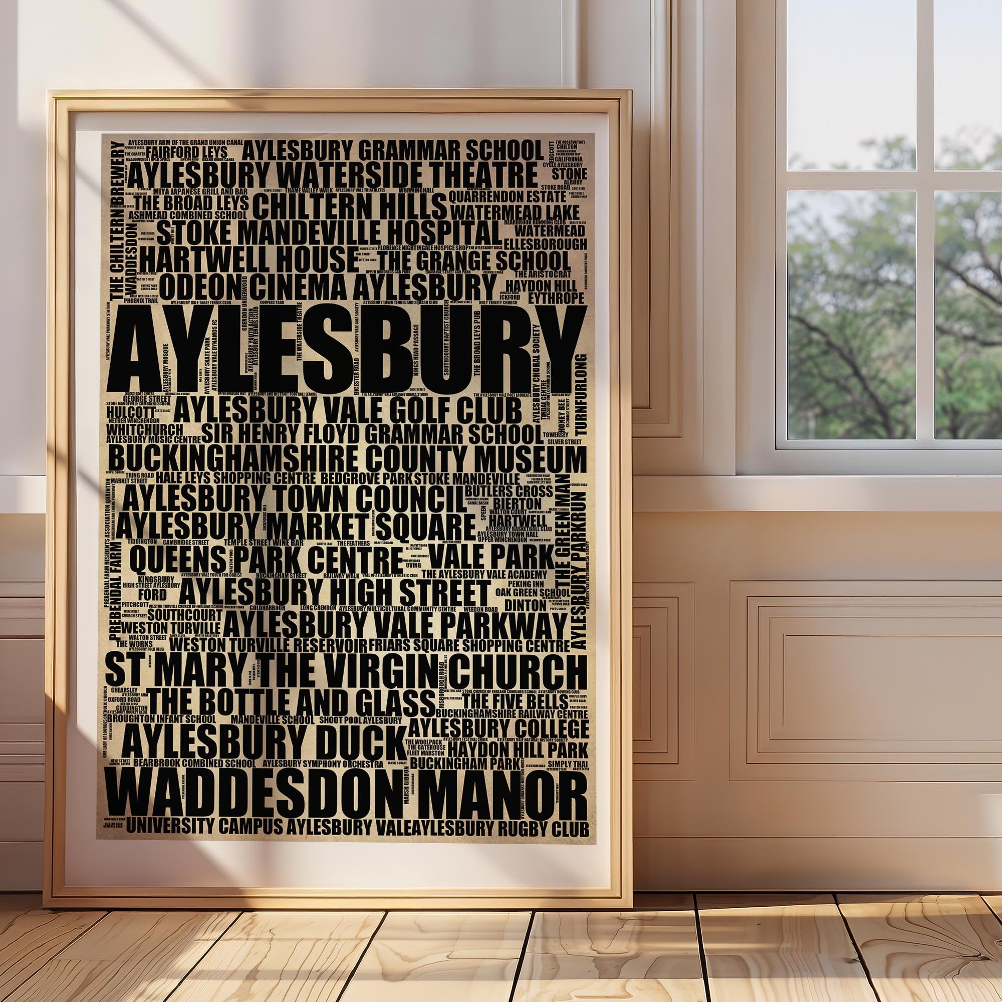 Aylesbury - Premium Typographic Word Cloud Prints, Posters & Gifts