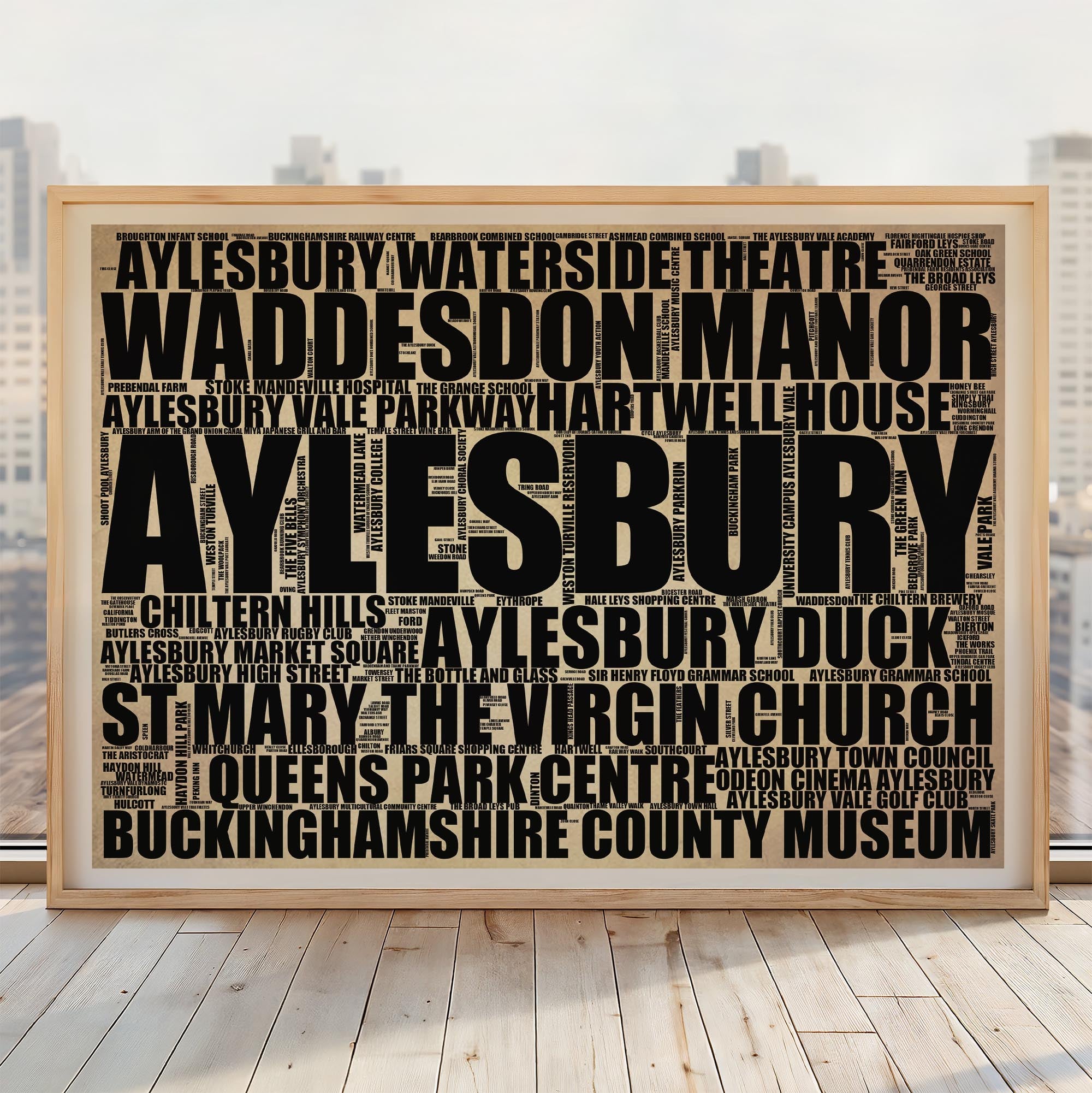 Aylesbury - Premium Typographic Word Cloud Prints, Posters & Gifts