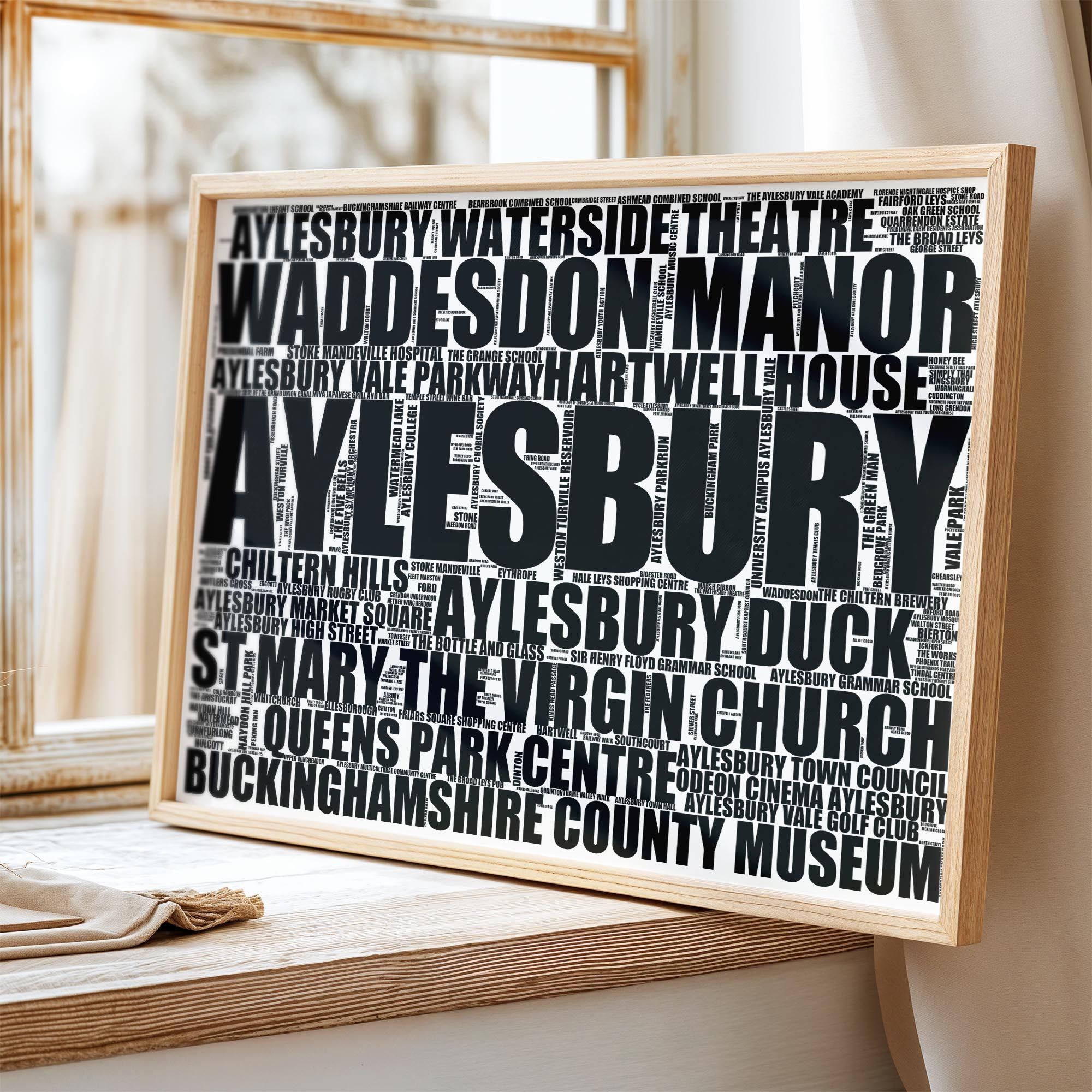 Aylesbury - Premium Typographic Word Cloud Prints, Posters & Gifts