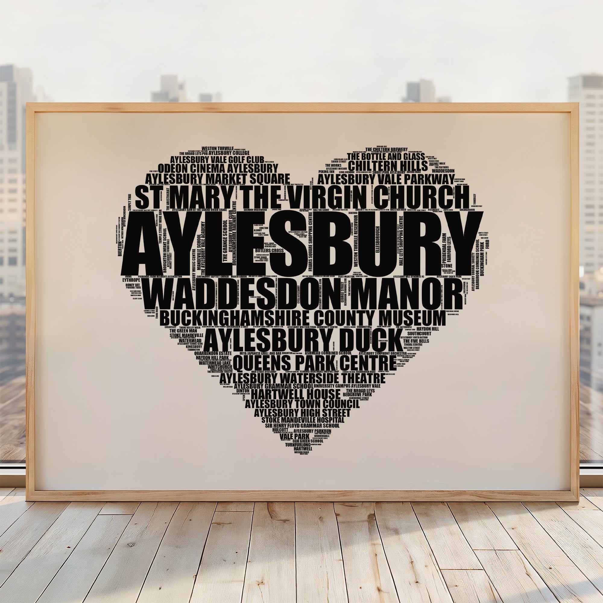 Aylesbury - Premium Typographic Word Cloud Prints, Posters & Gifts