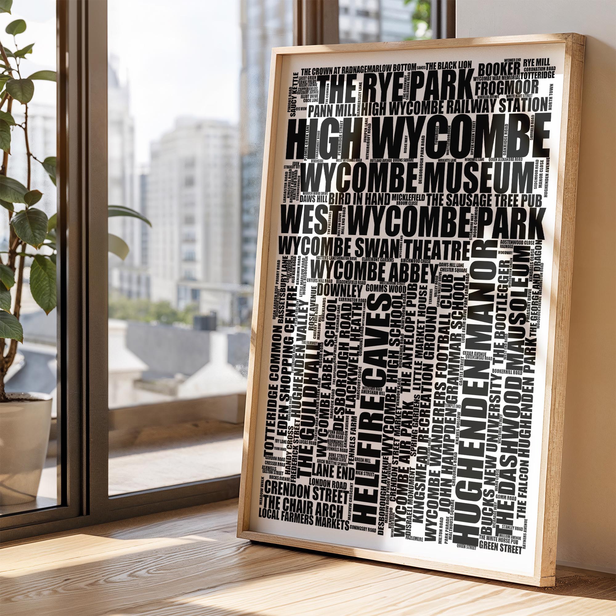 High Wycombe - Premium Typographic Word Cloud Prints, Posters & Gifts