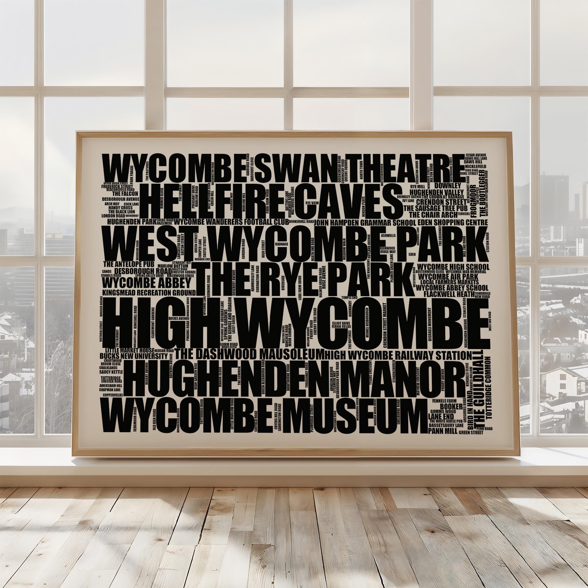 High Wycombe - Premium Typographic Word Cloud Prints, Posters & Gifts