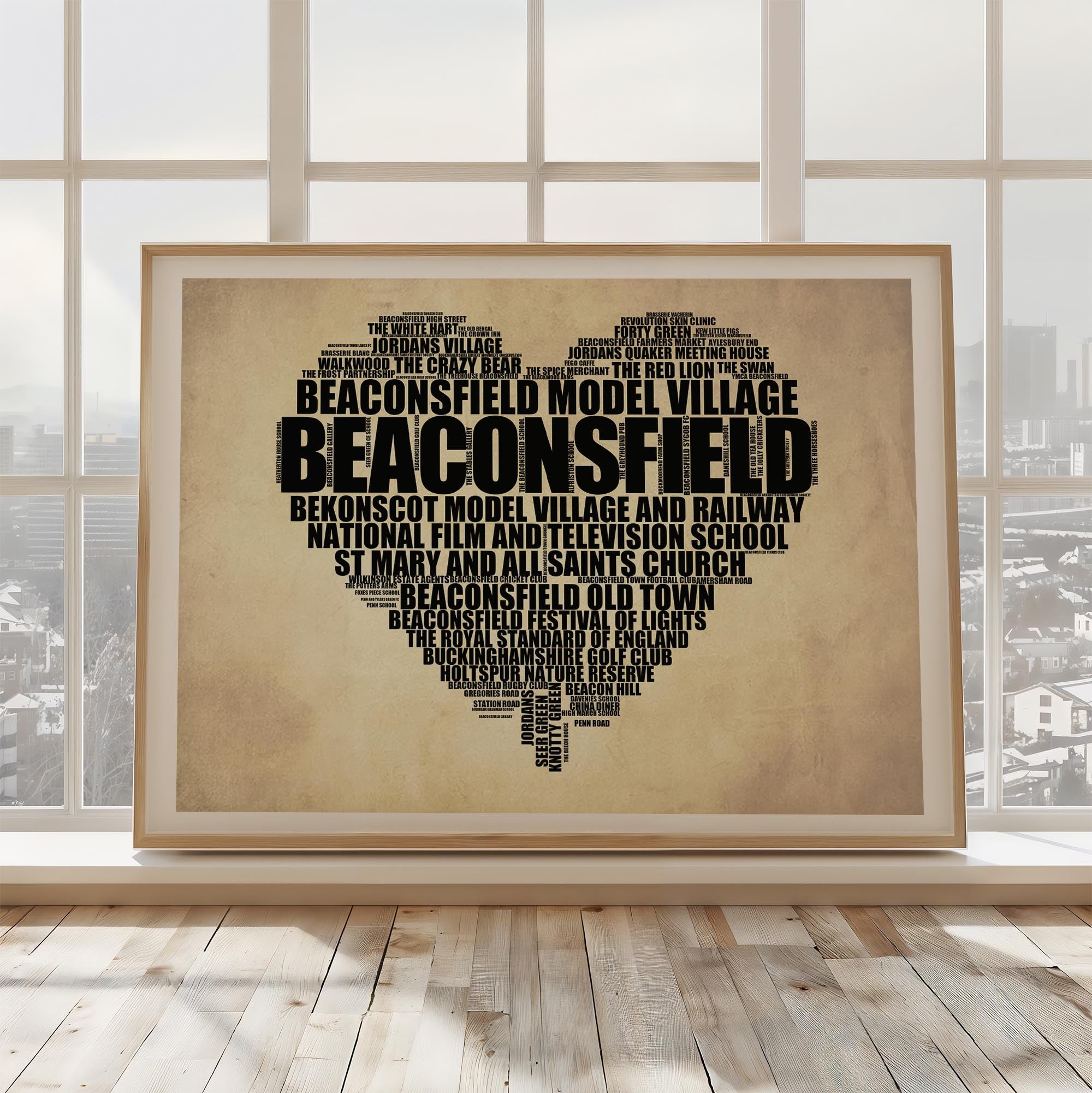 Beaconsfield - Premium Typographic Word Cloud Prints, Posters & Gifts