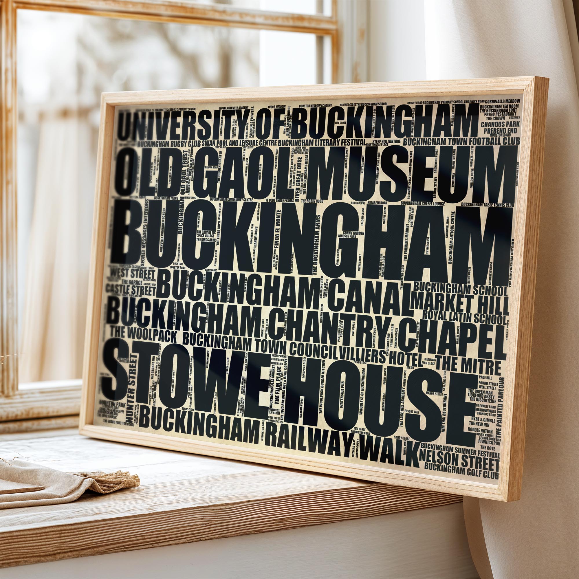 Buckingham - Premium Typographic Word Cloud Prints, Posters & Gifts