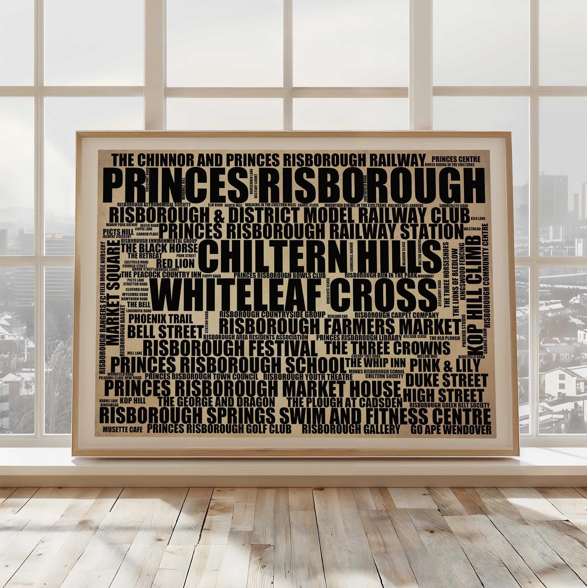 Princes Risborough - Premium Typographic Word Cloud Prints, Posters & Gifts