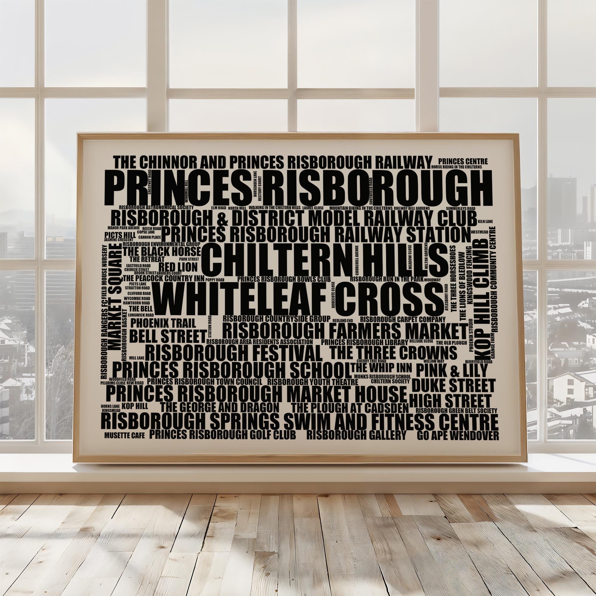 Princes Risborough - Premium Typographic Word Cloud Prints, Posters & Gifts