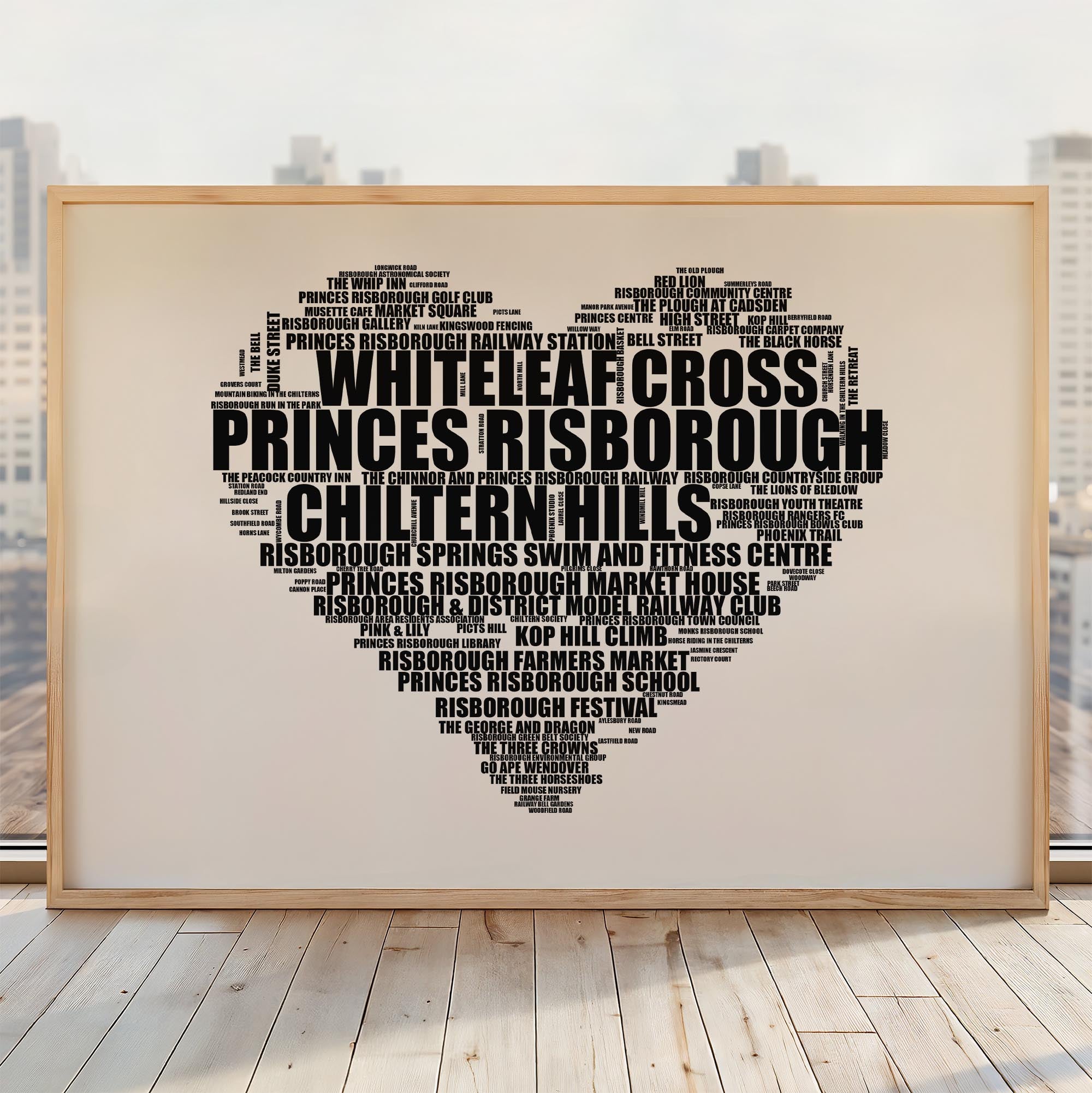 Princes Risborough - Premium Typographic Word Cloud Prints, Posters & Gifts