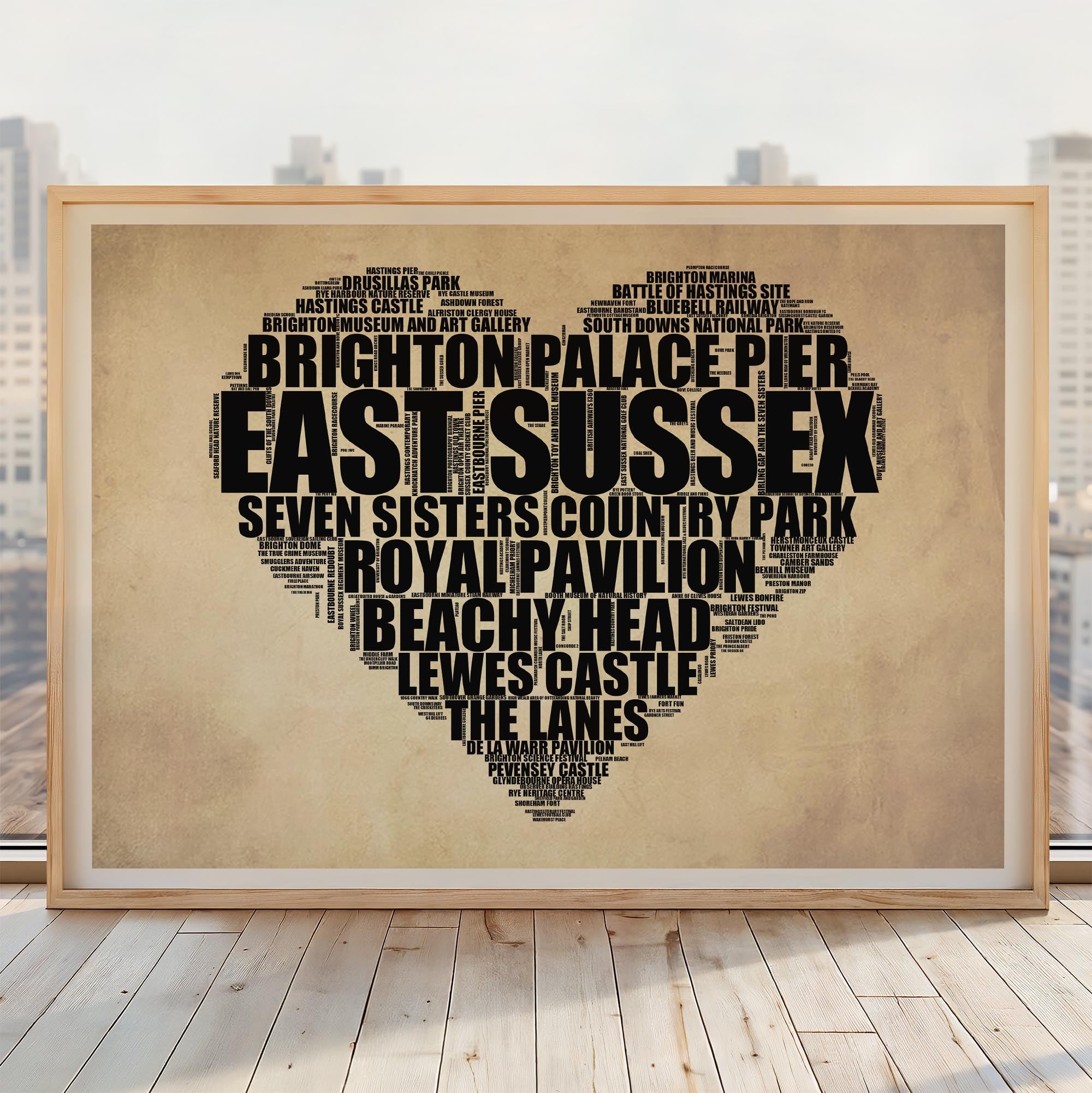 East Sussex - Premium Typographic Word Cloud Prints, Posters & Gifts