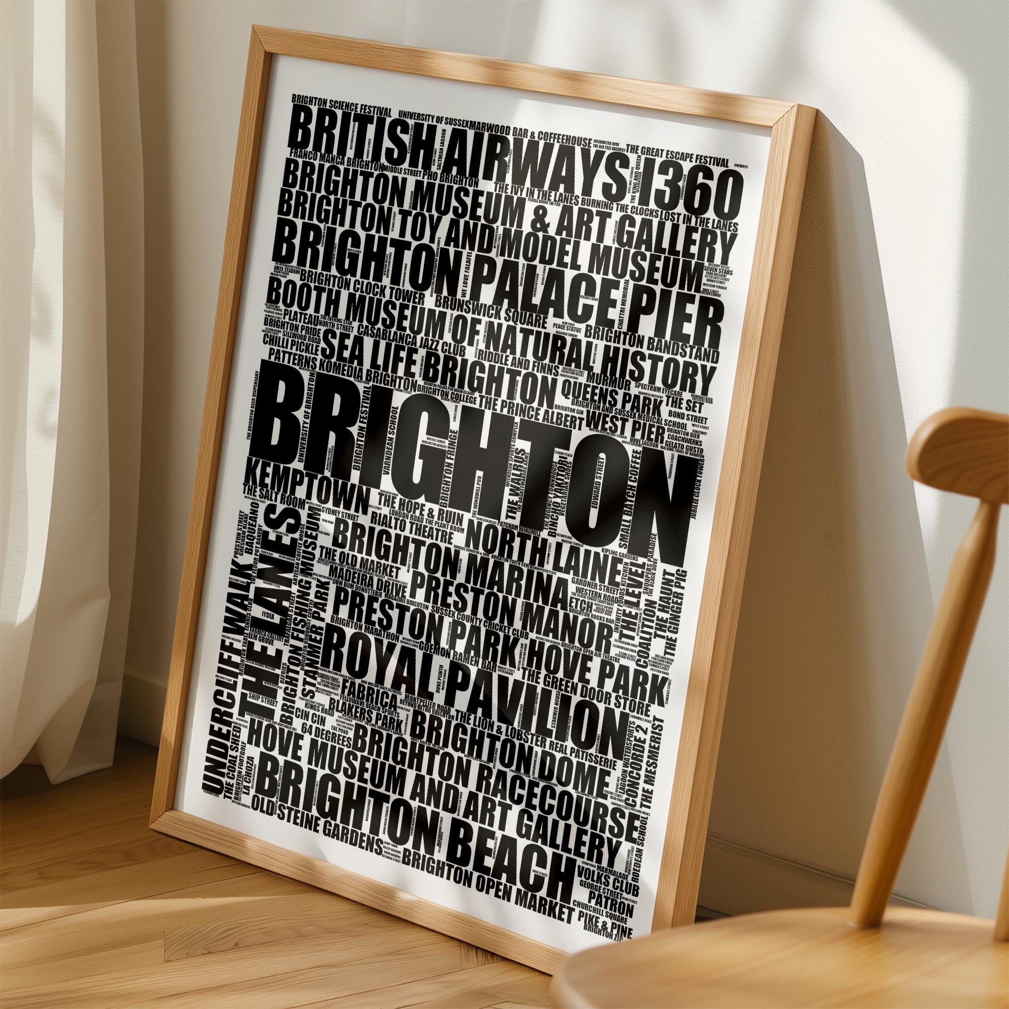 Brighton - Premium Typographic Word Cloud Prints, Posters & Gifts