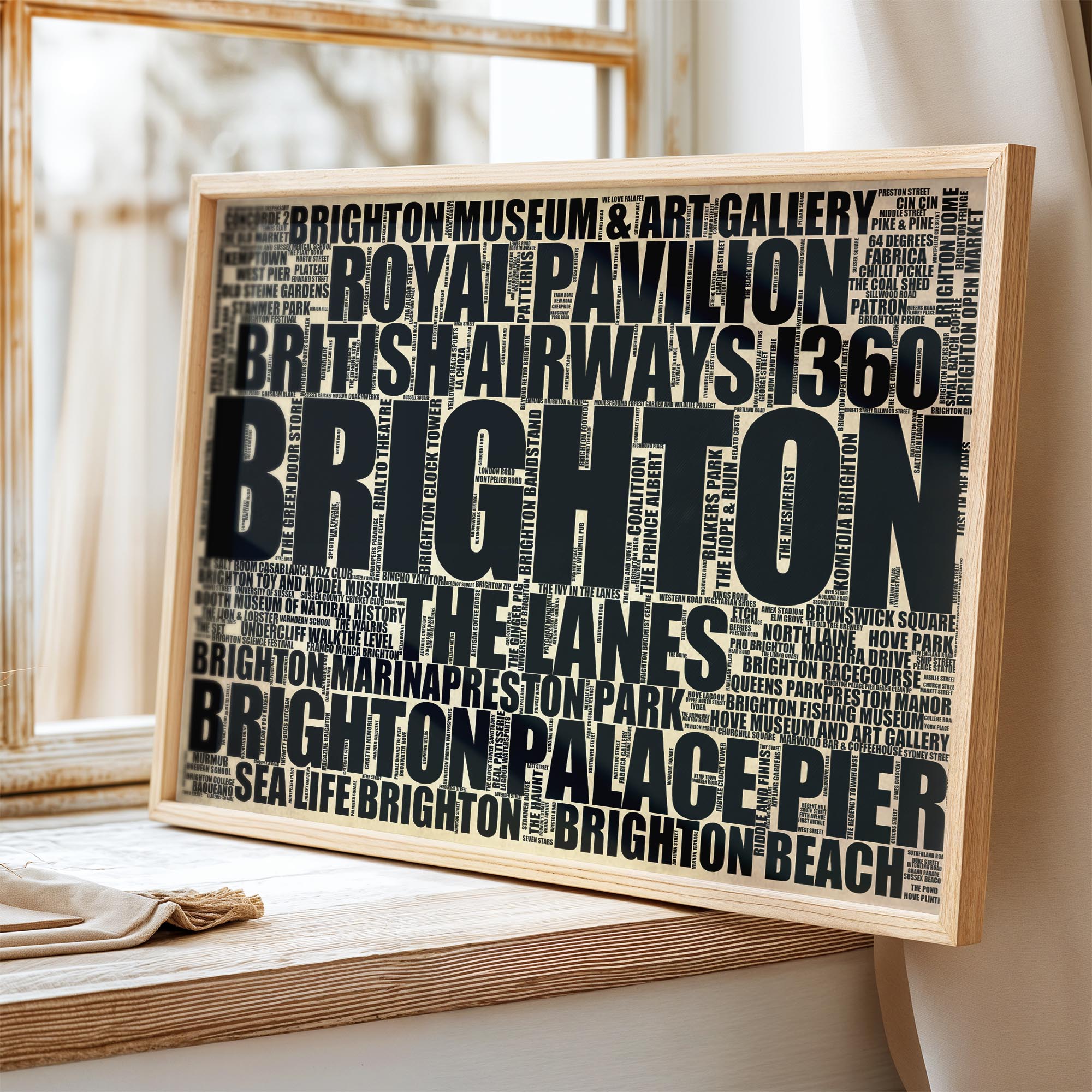 Brighton - Premium Typographic Word Cloud Prints, Posters & Gifts