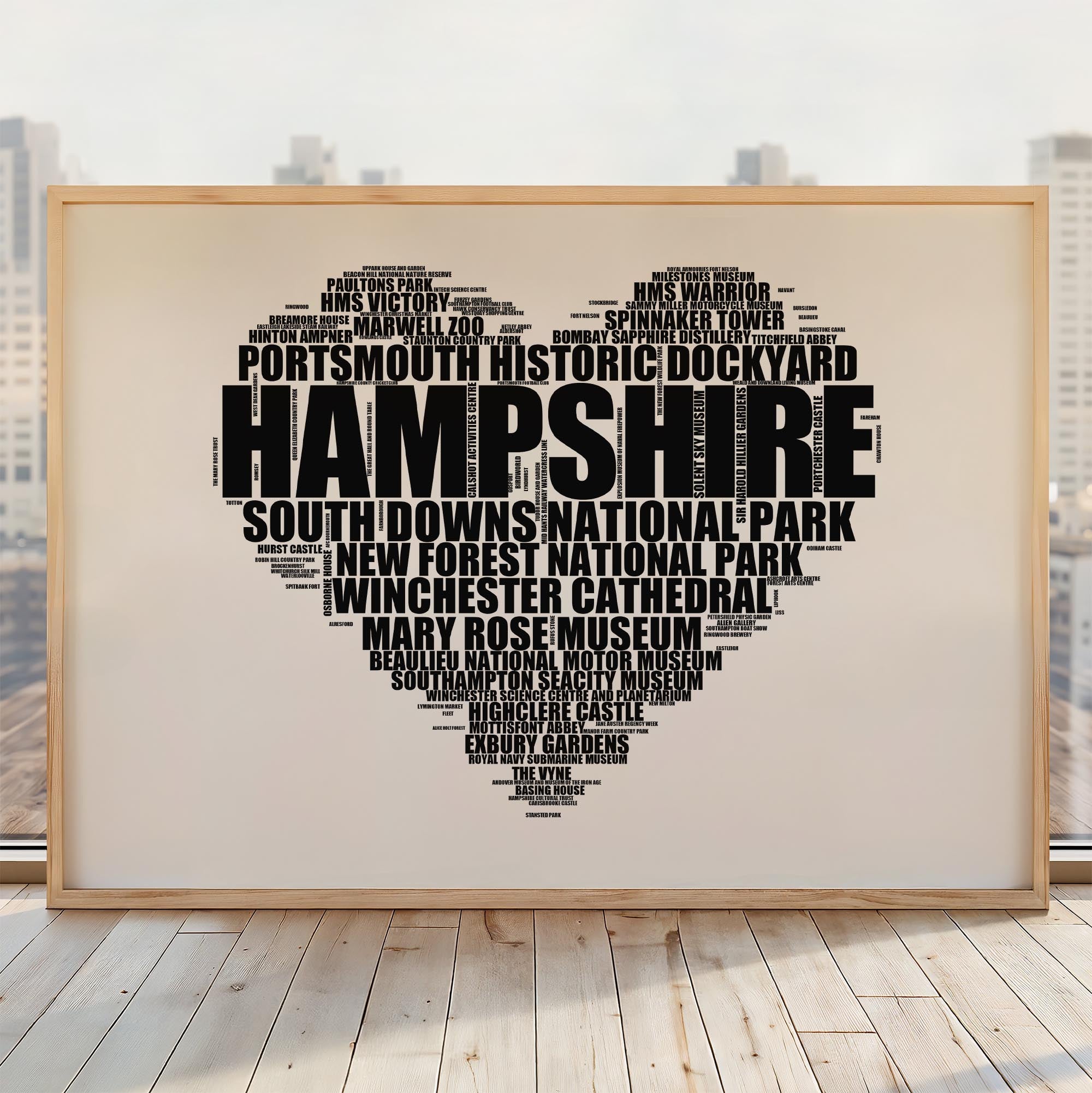 Hampshire - Premium Typographic Word Cloud Prints, Posters & Gifts