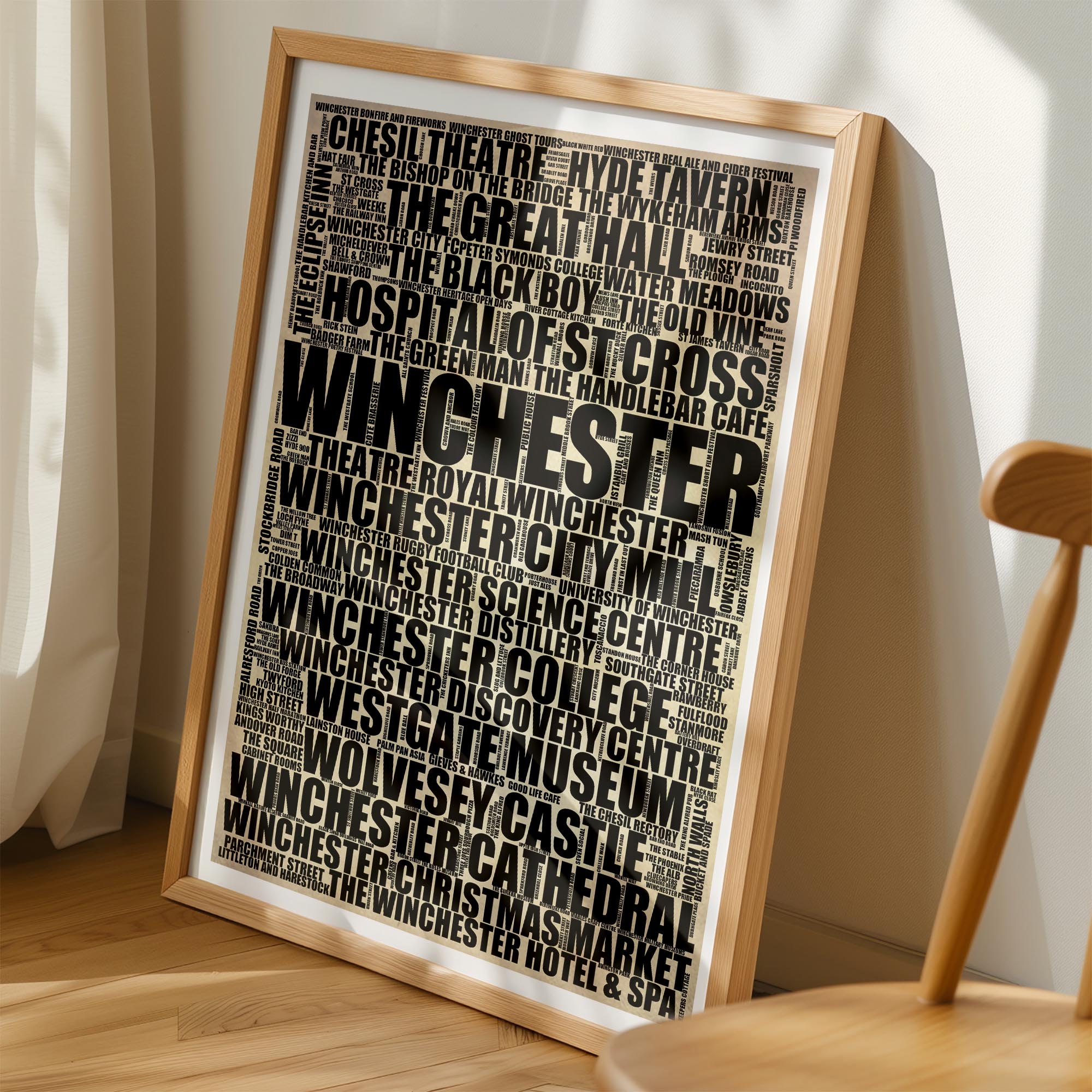 Winchester - Premium Typographic Word Cloud Prints, Posters & Gifts