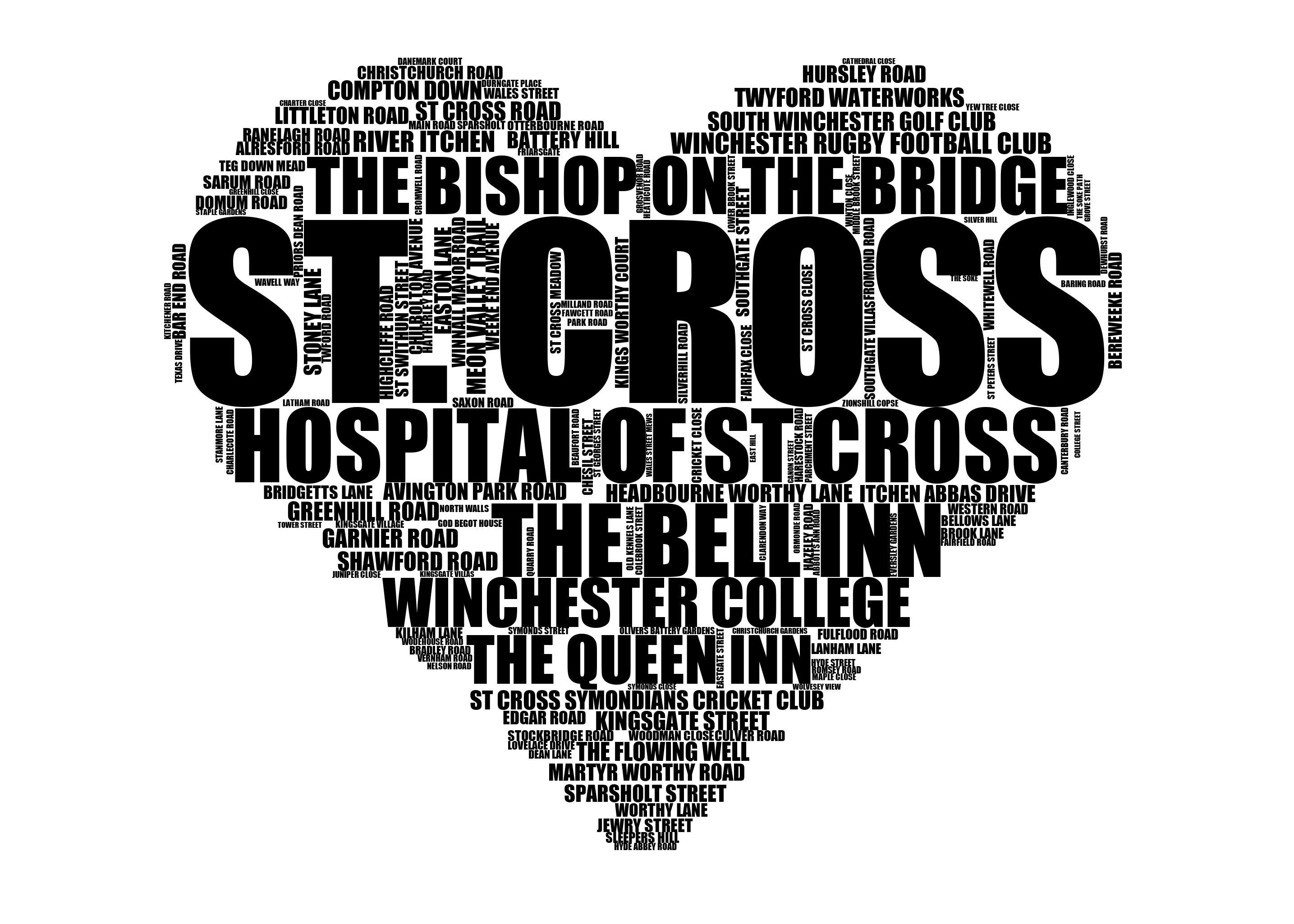St. Cross - Premium Typographic Word Cloud Prints, Posters & Gifts