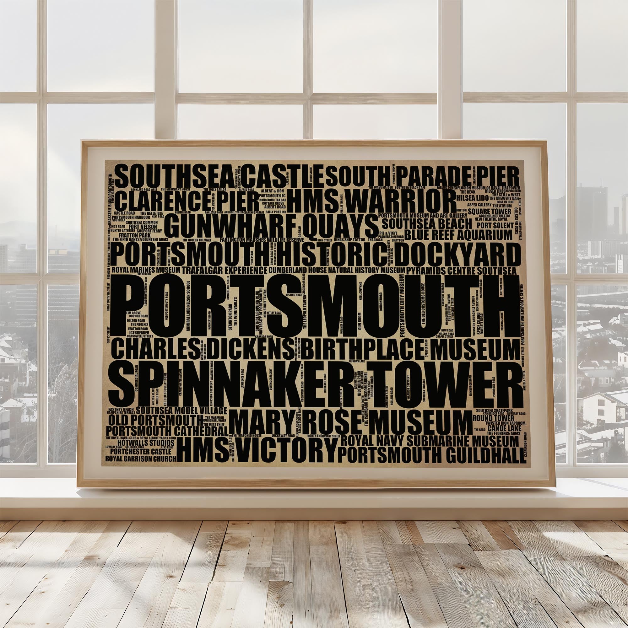 Portsmouth - Premium Typographic Word Cloud Prints, Posters & Gifts