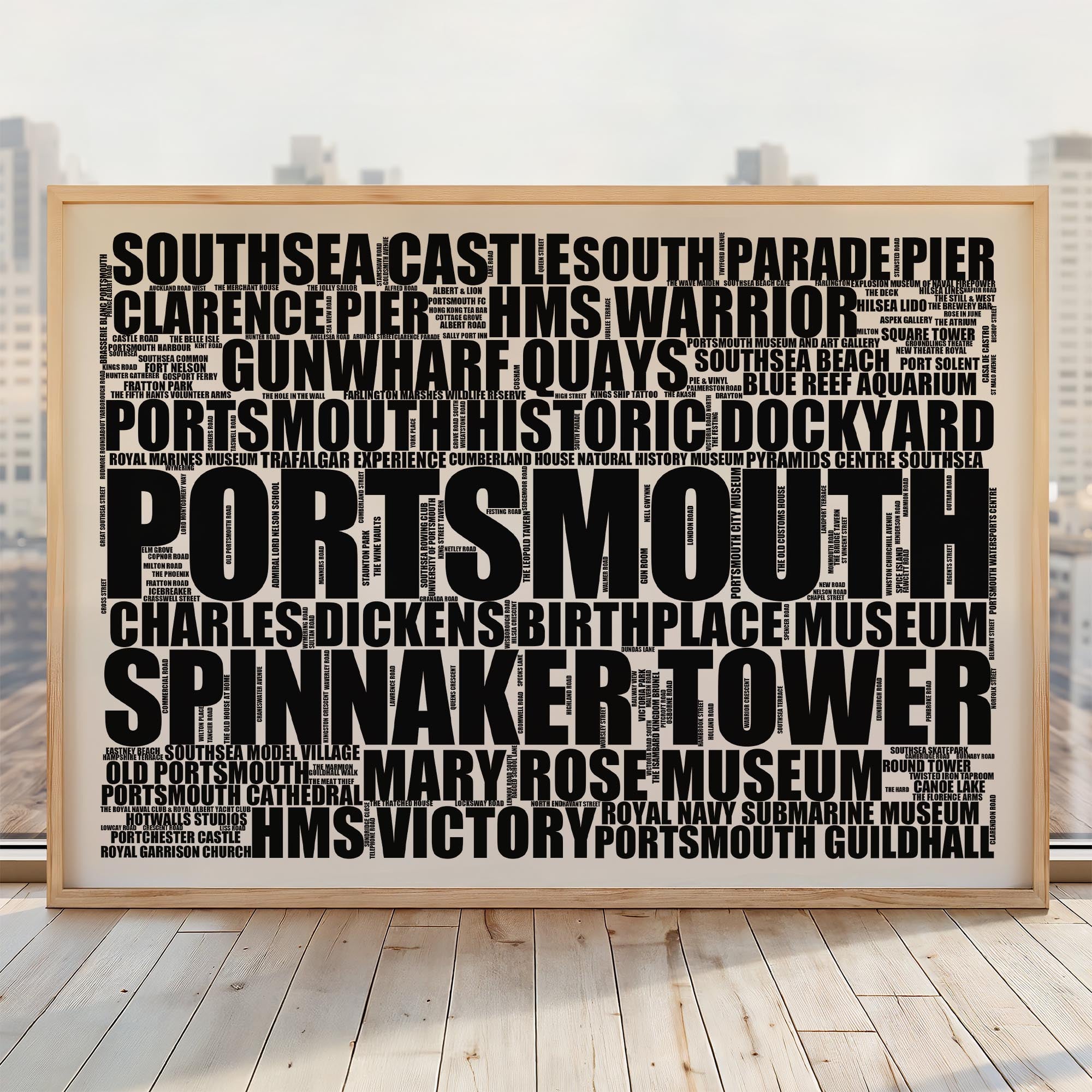 Portsmouth - Premium Typographic Word Cloud Prints, Posters & Gifts