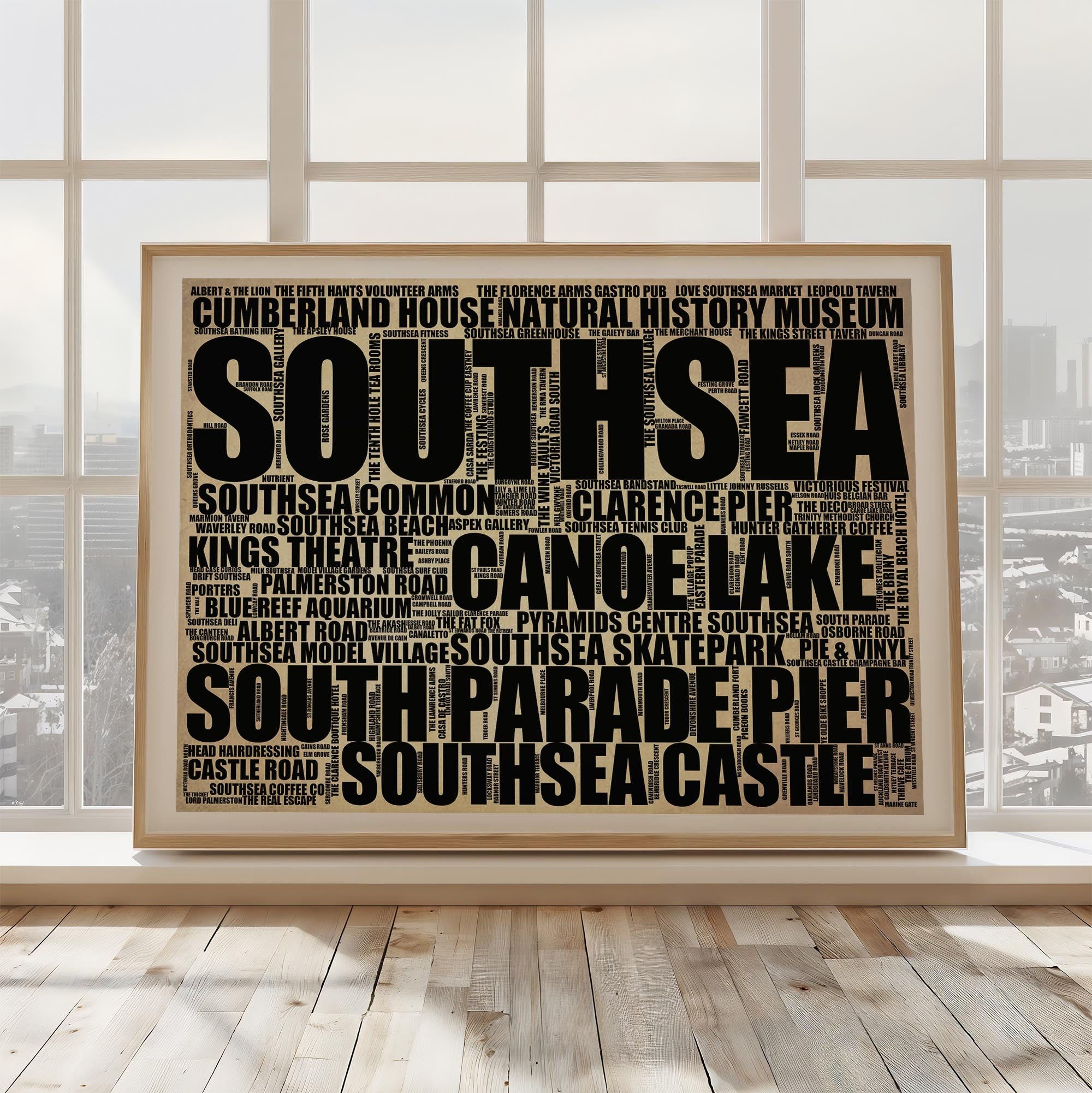 Southsea - Premium Typographic Word Cloud Prints, Posters & Gifts