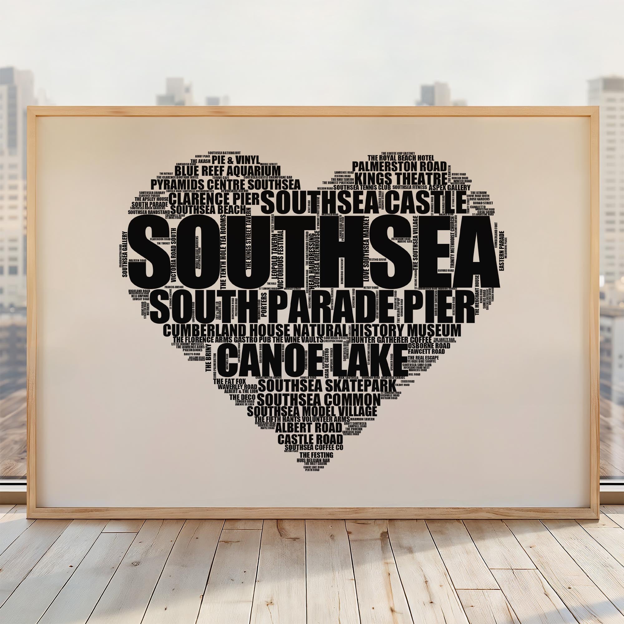 Southsea - Premium Typographic Word Cloud Prints, Posters & Gifts