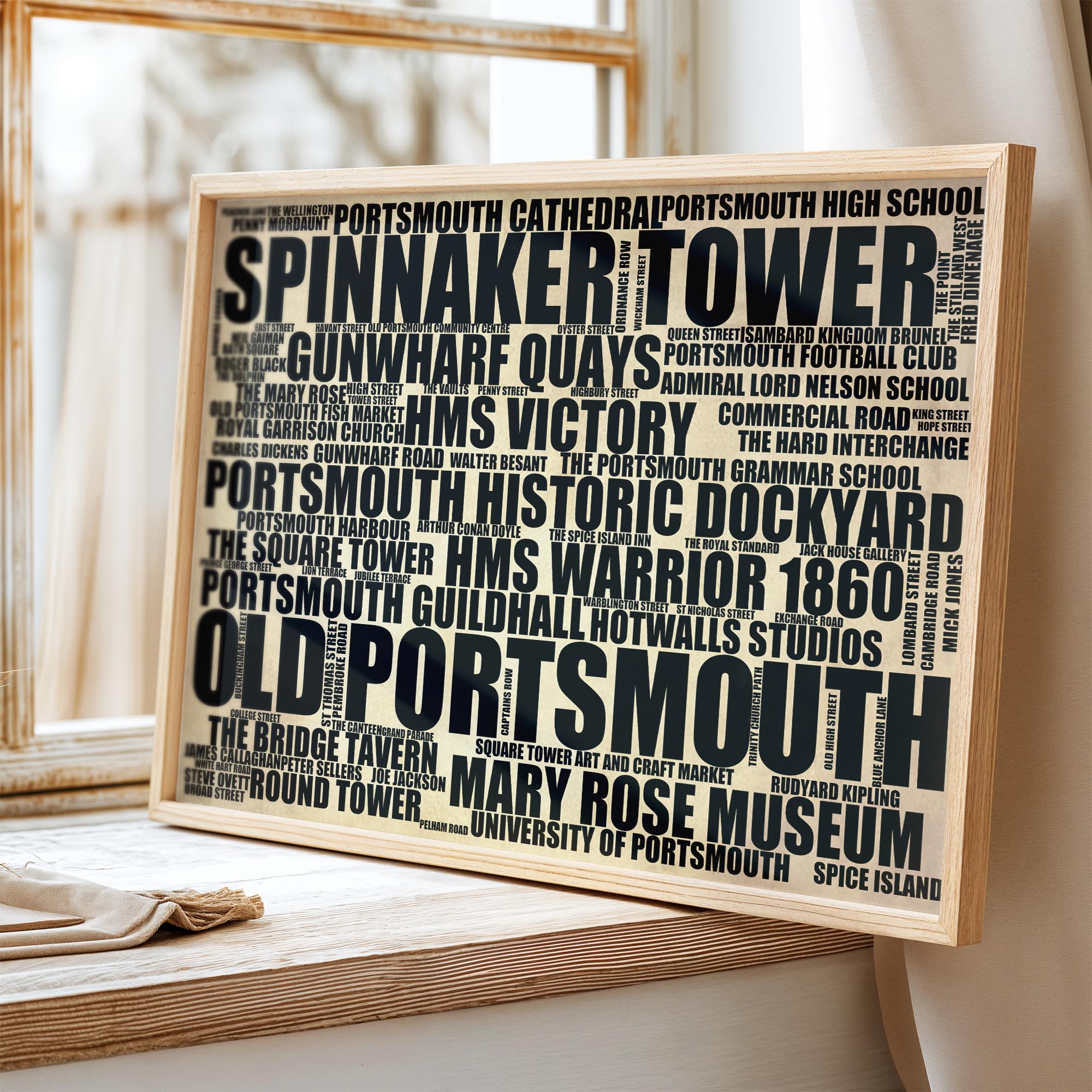 Old Portsmouth - Premium Typographic Word Cloud Prints, Posters & Gifts
