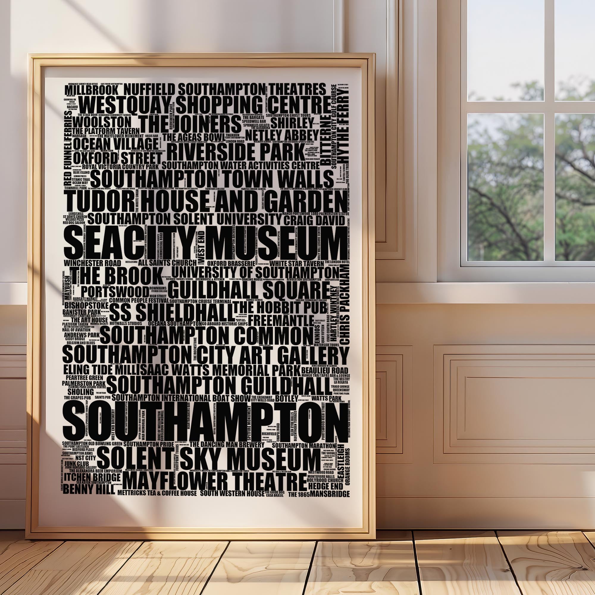 Southampton - Premium Typographic Word Cloud Prints, Posters & Gifts