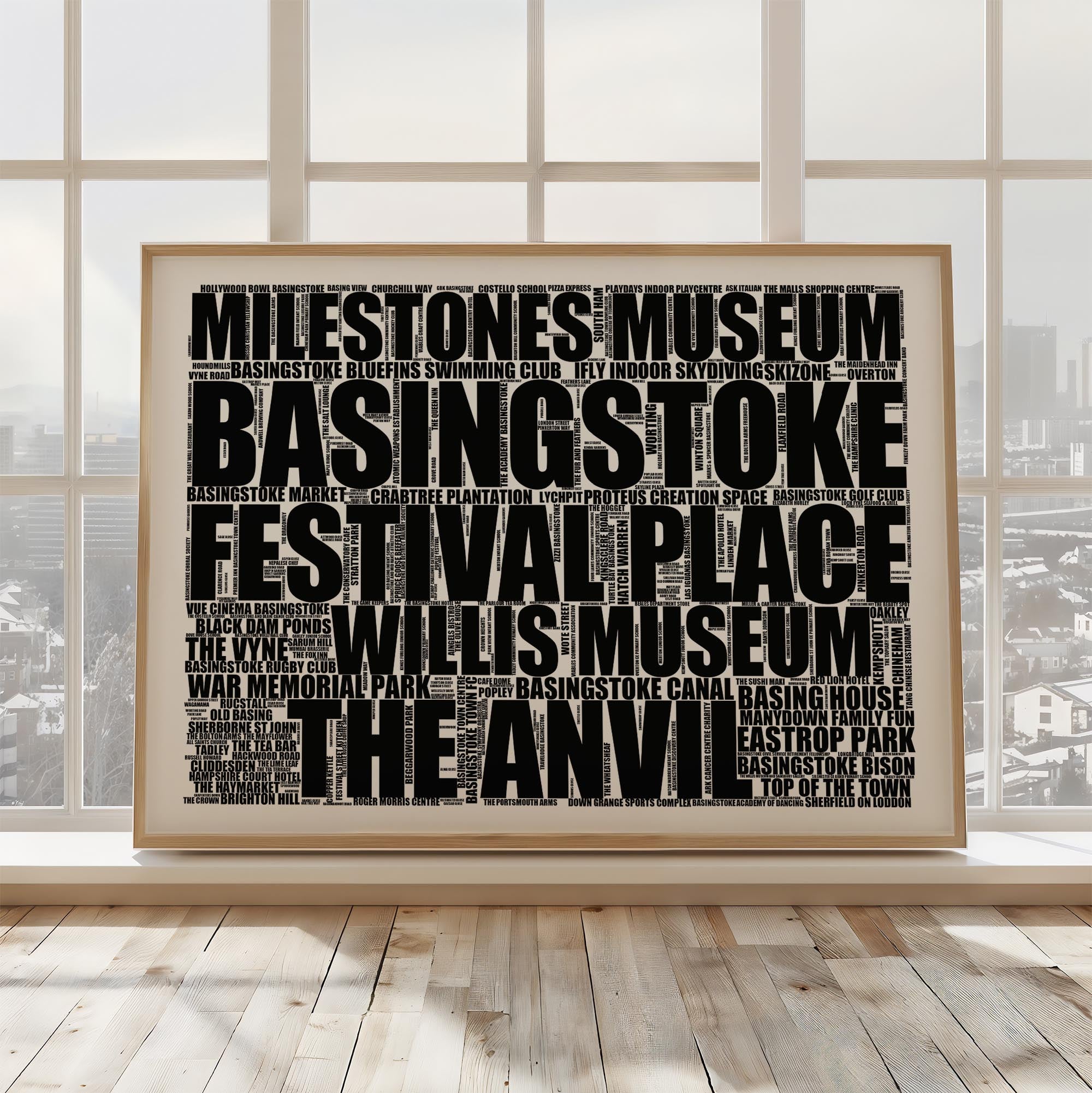 Basingstoke - Premium Typographic Word Cloud Prints, Posters & Gifts