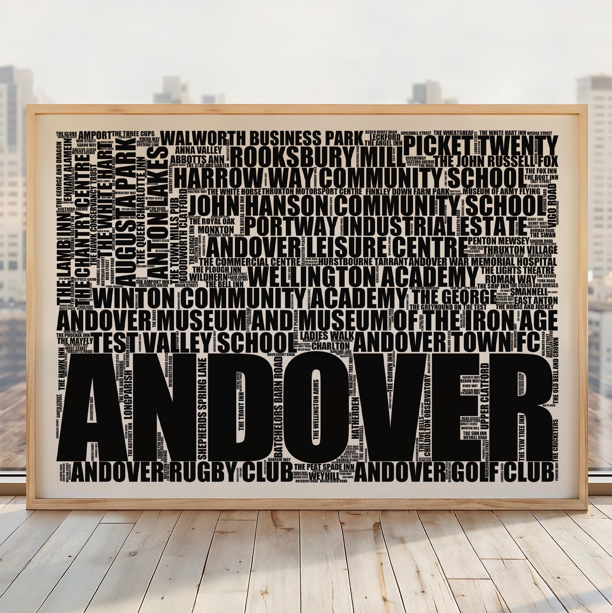 Andover - Premium Typographic Word Cloud Prints, Posters & Gifts