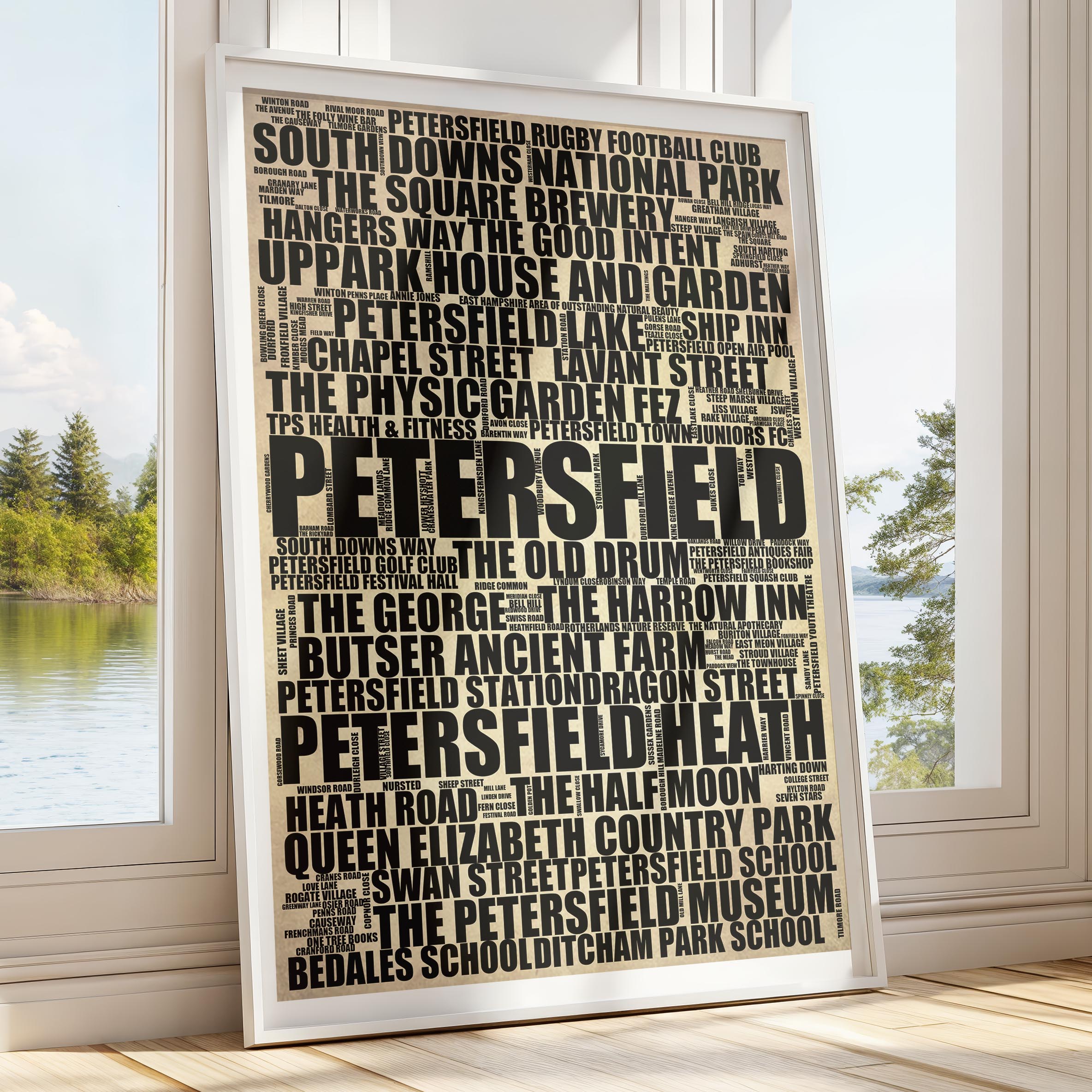 Petersfield - Premium Typographic Word Cloud Prints, Posters & Gifts