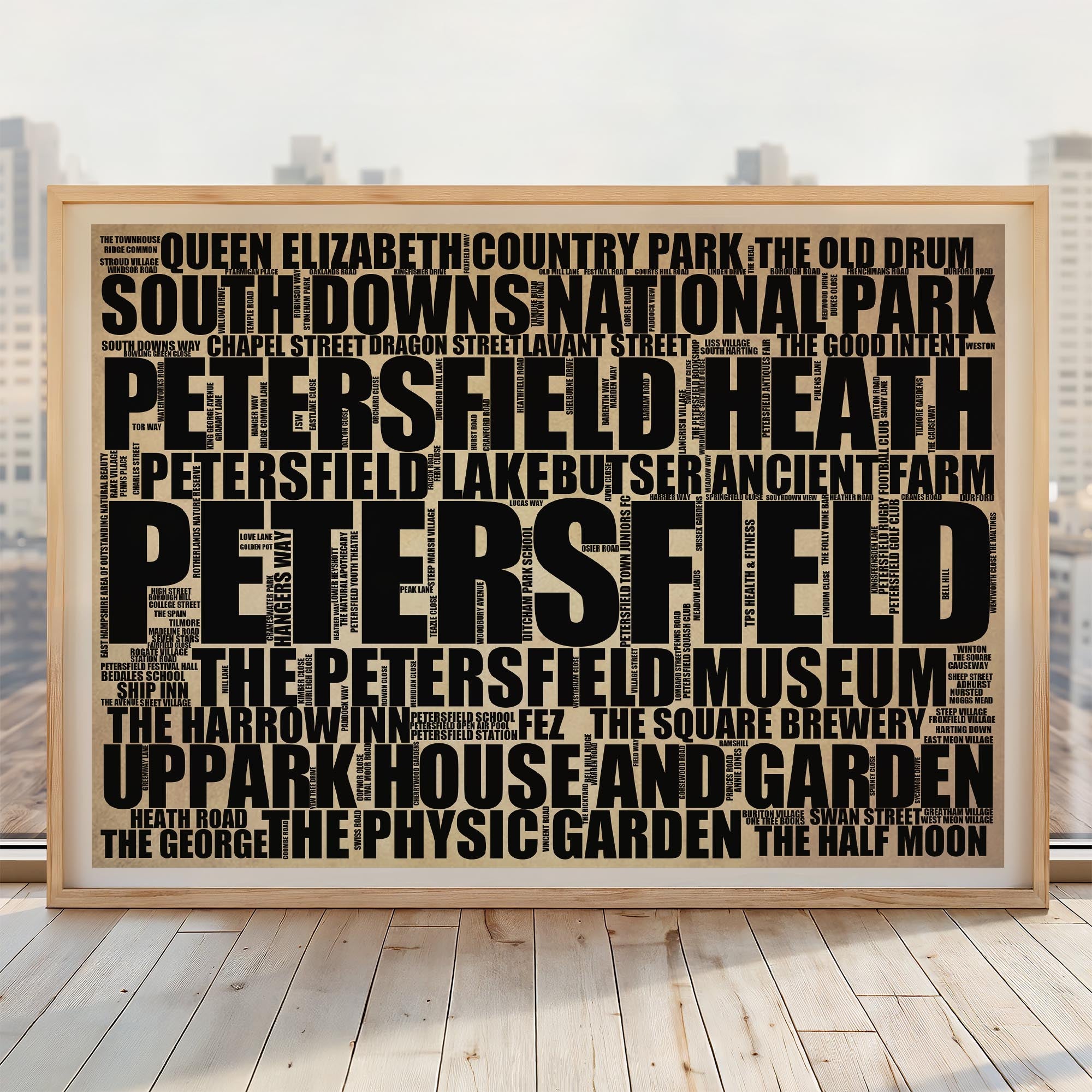 Petersfield - Premium Typographic Word Cloud Prints, Posters & Gifts