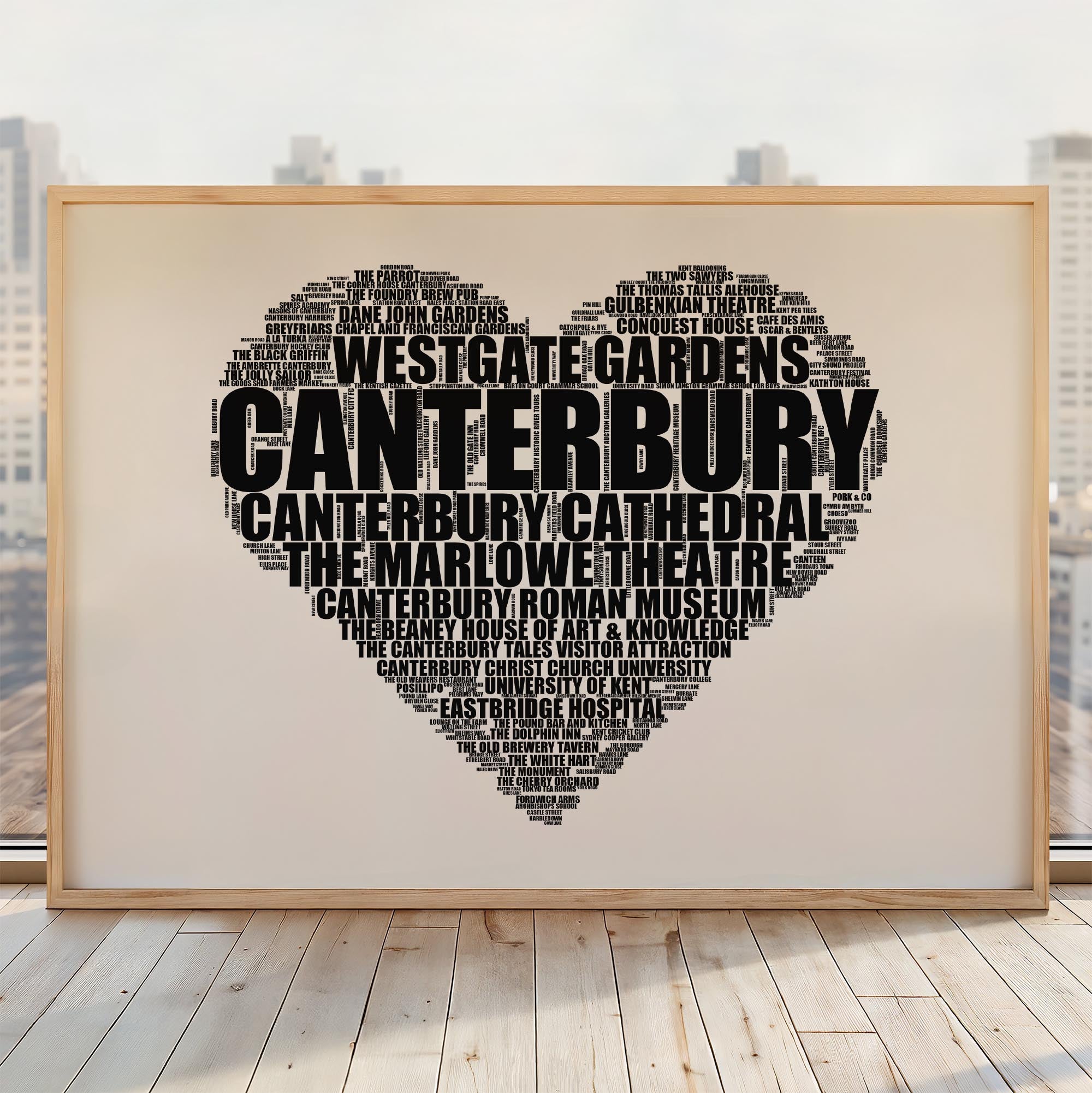 Canterbury - Premium Typographic Word Cloud Prints, Posters & Gifts