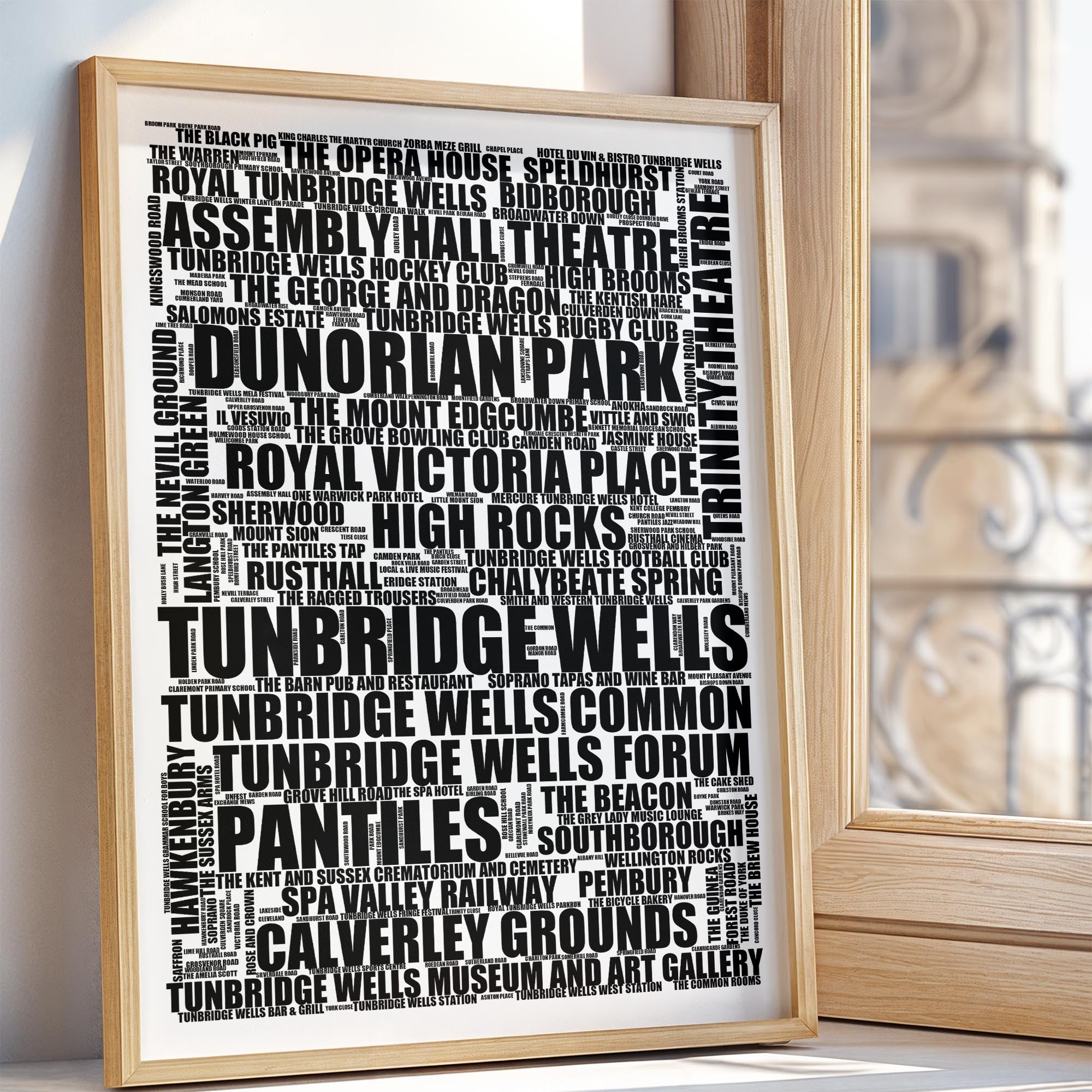 Tunbridge Wells - Premium Typographic Word Cloud Prints, Posters & Gifts