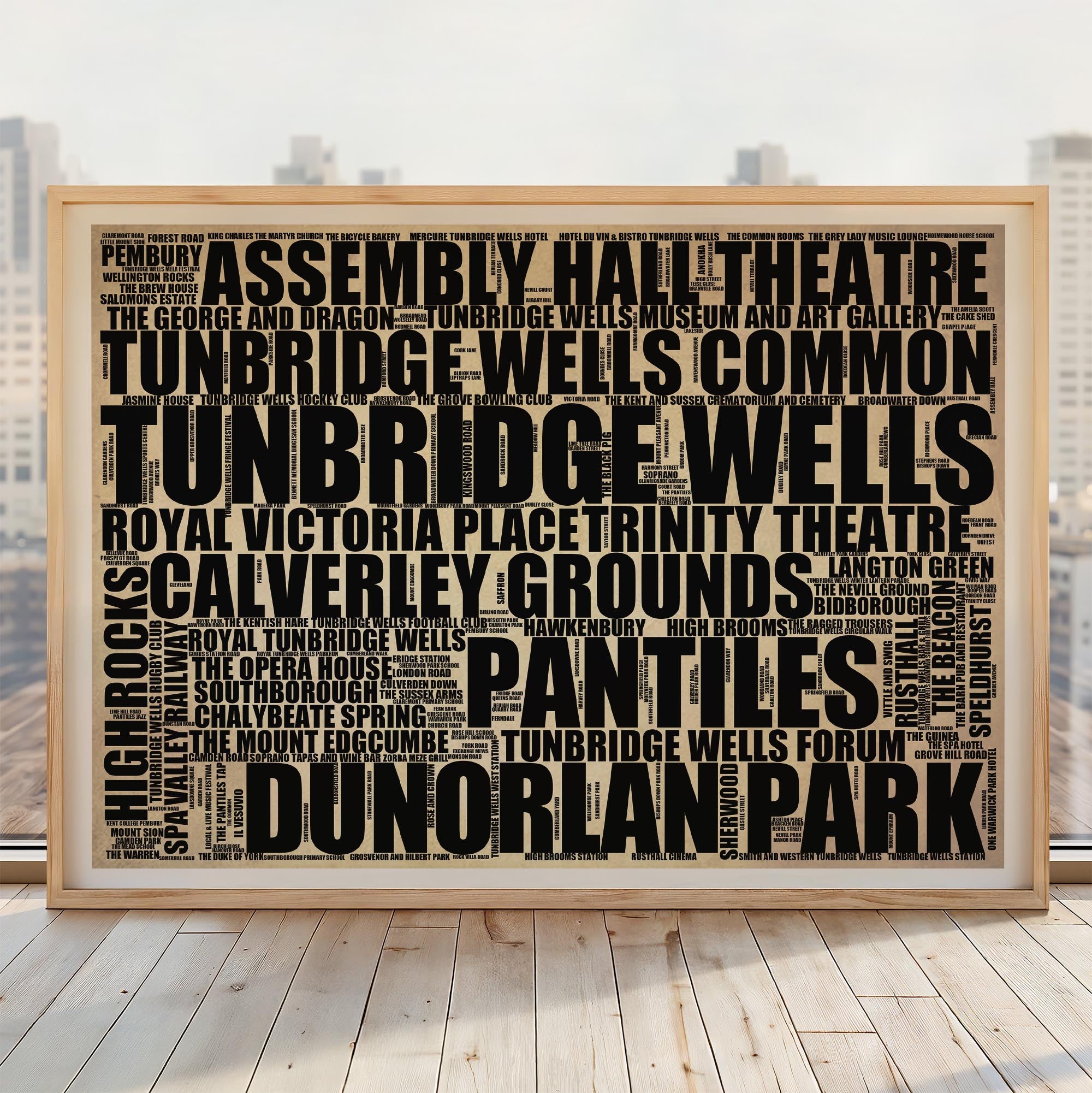 Tunbridge Wells - Premium Typographic Word Cloud Prints, Posters & Gifts