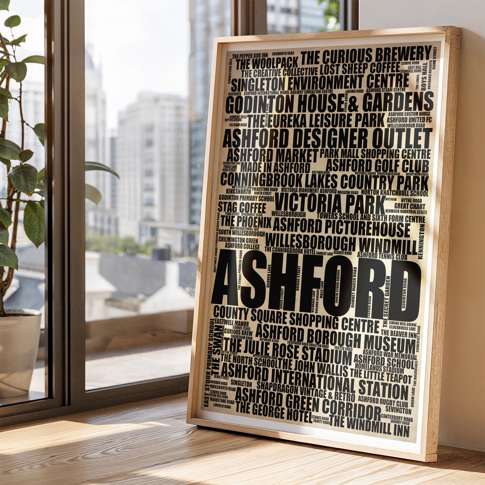 Ashford - Premium Typographic Word Cloud Prints, Posters & Gifts