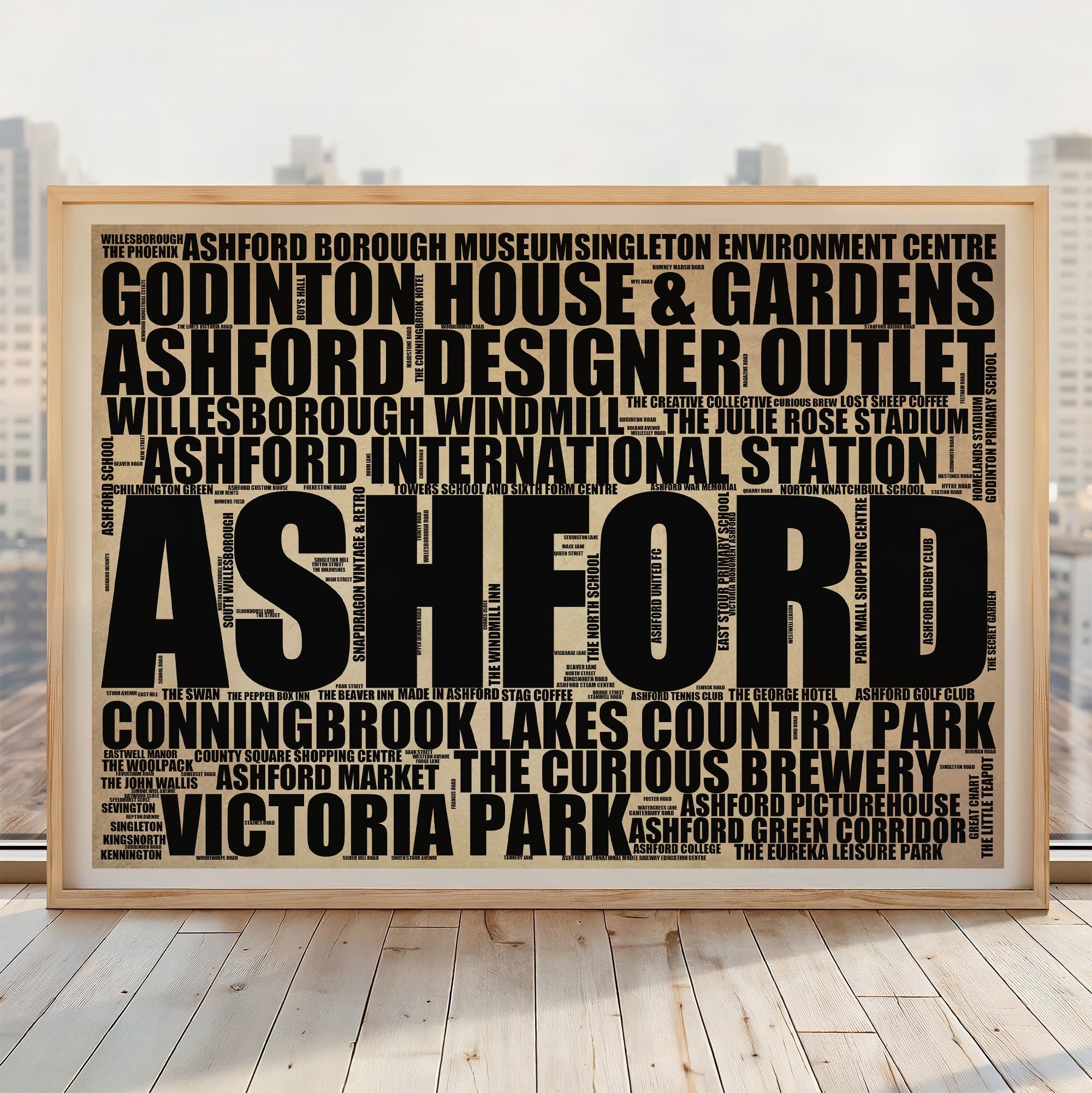 Ashford - Premium Typographic Word Cloud Prints, Posters & Gifts