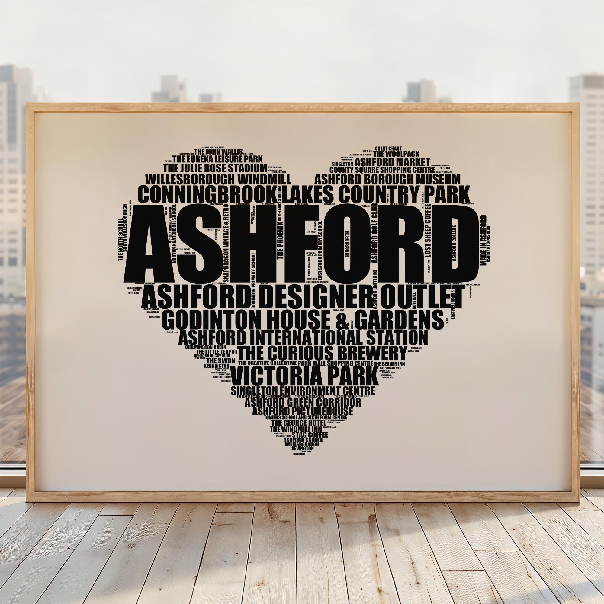 Ashford - Premium Typographic Word Cloud Prints, Posters & Gifts