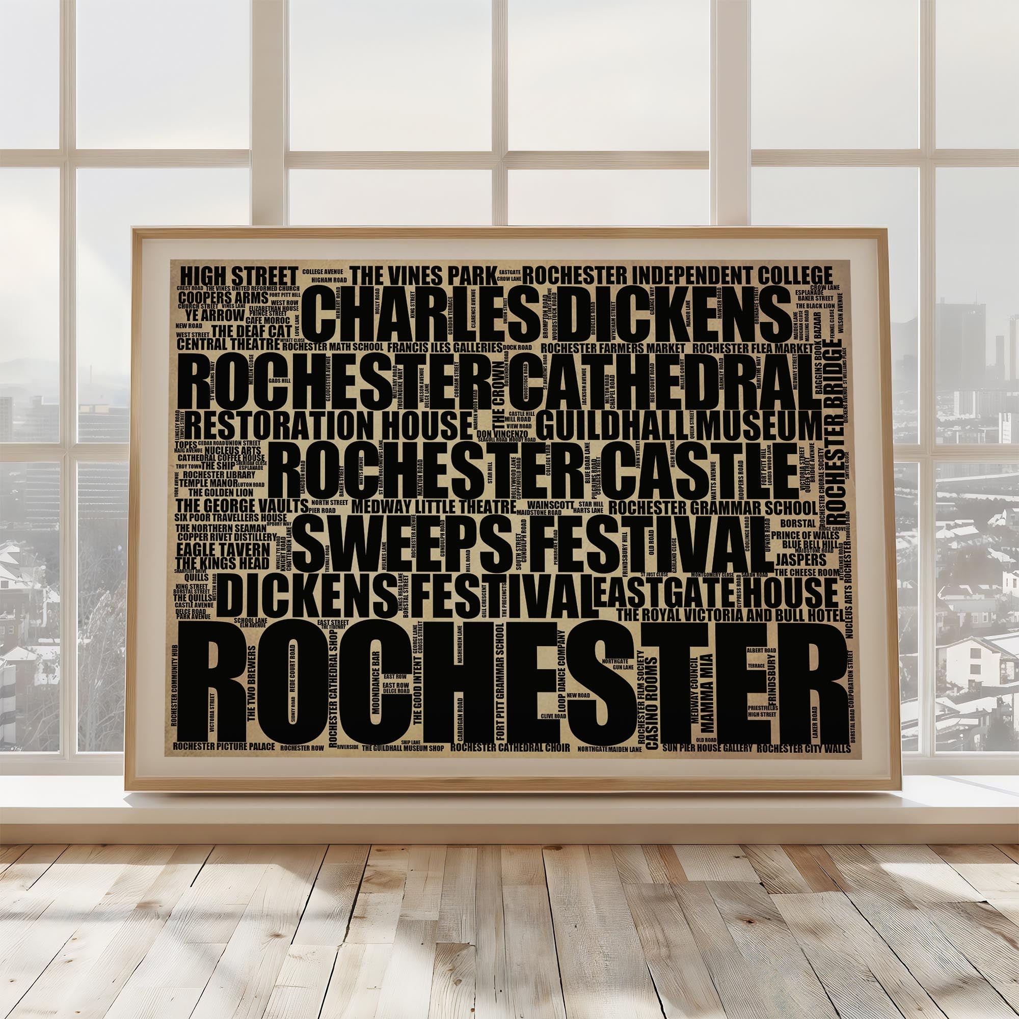 Rochester - Premium Typographic Word Cloud Prints, Posters & Gifts