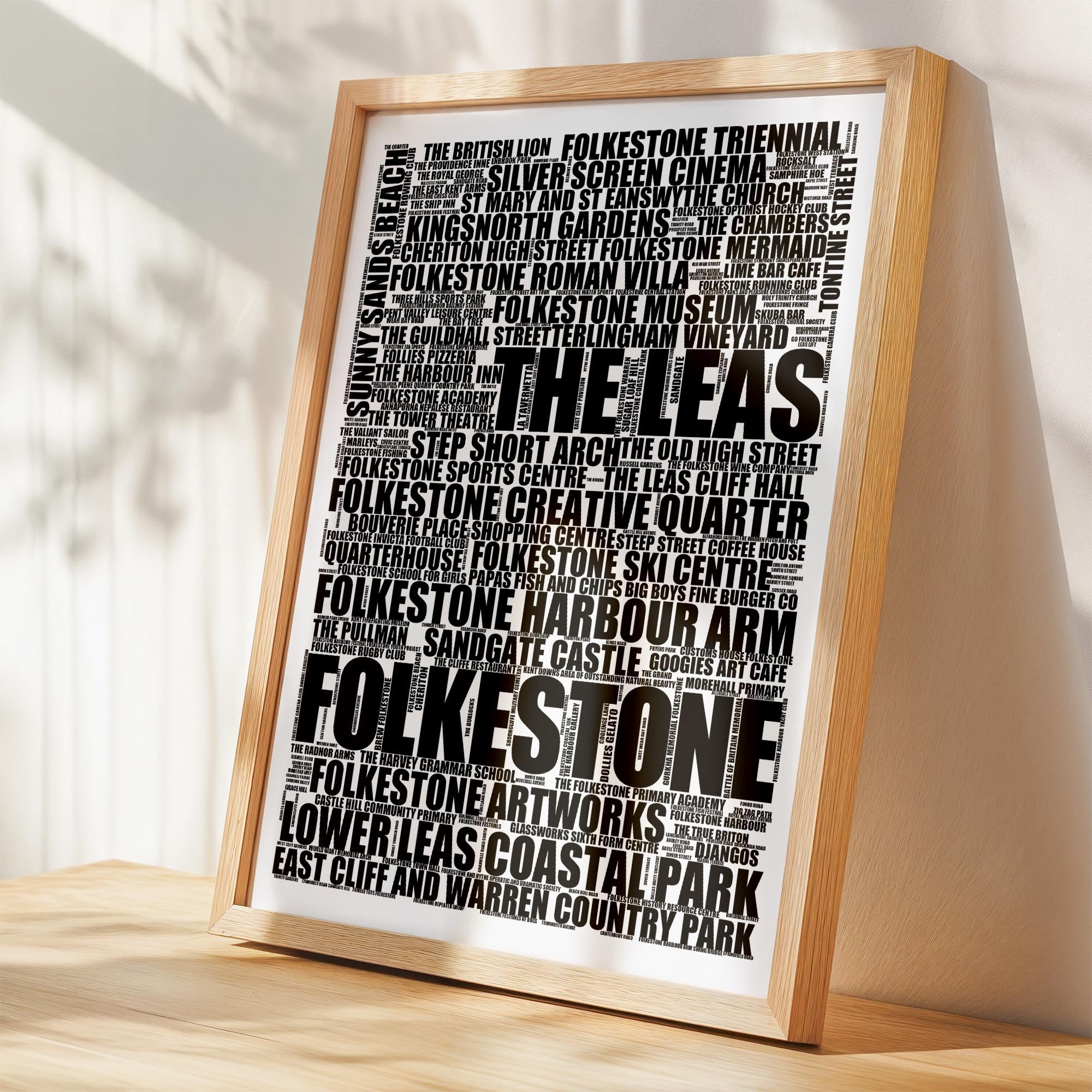 Folkestone - Premium Typographic Word Cloud Prints, Posters & Gifts