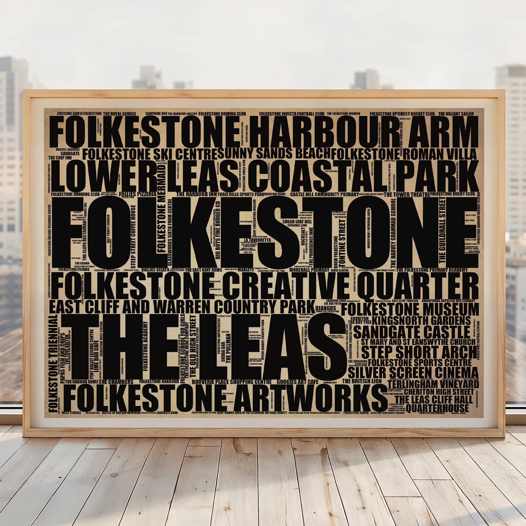 Folkestone - Premium Typographic Word Cloud Prints, Posters & Gifts