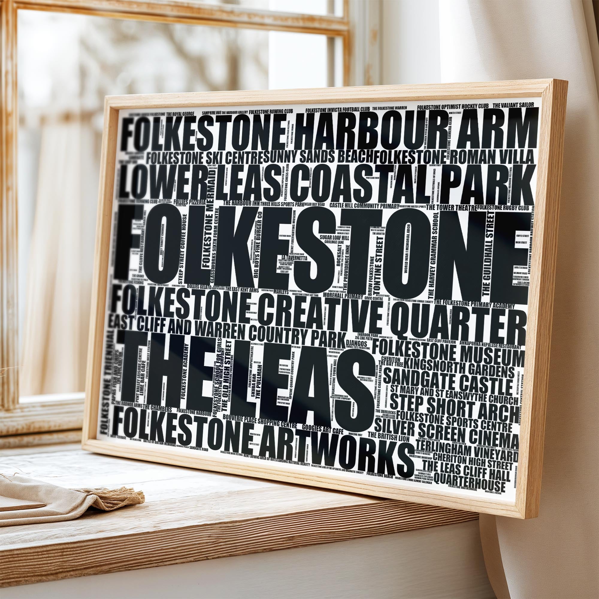 Folkestone - Premium Typographic Word Cloud Prints, Posters & Gifts