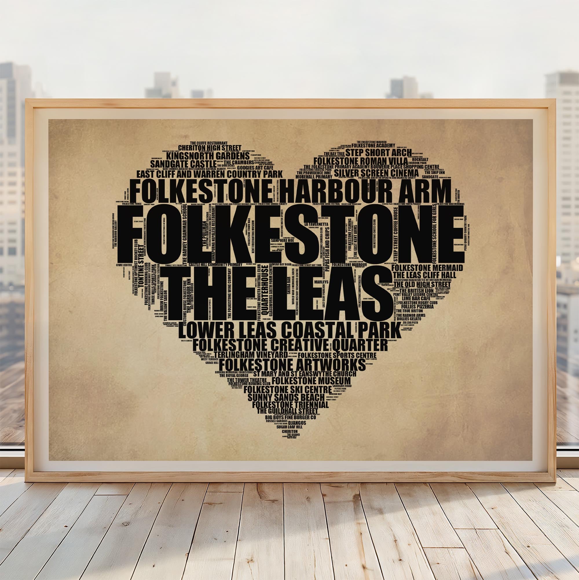 Folkestone - Premium Typographic Word Cloud Prints, Posters & Gifts