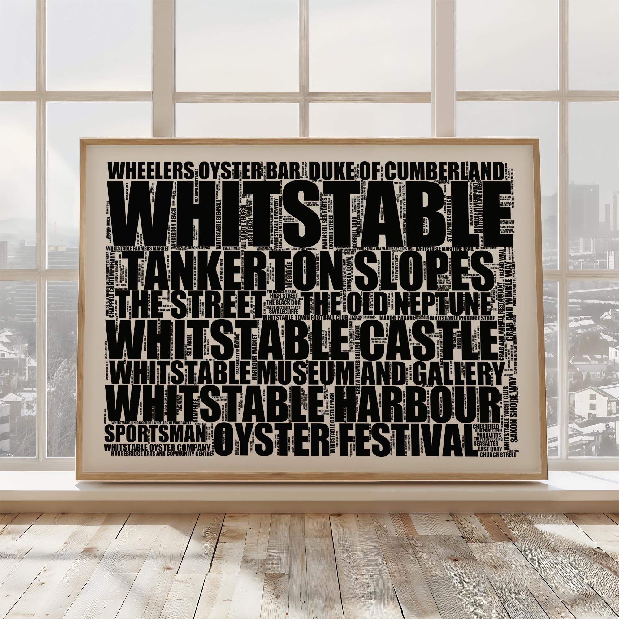 Whitstable - Premium Typographic Word Cloud Prints, Posters & Gifts