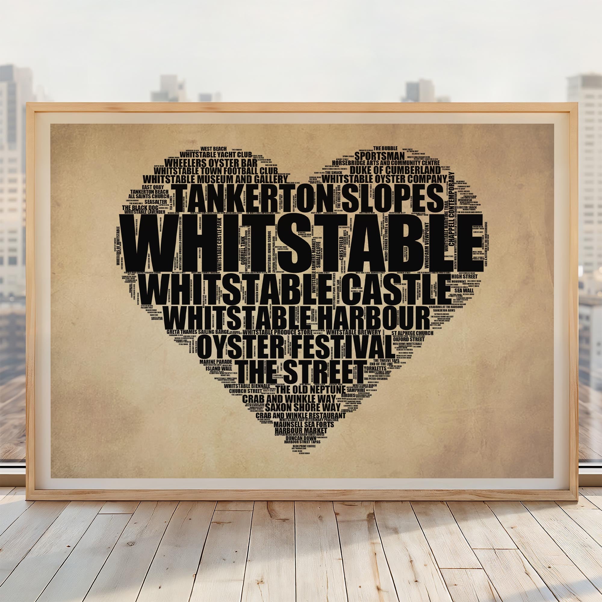 Whitstable - Premium Typographic Word Cloud Prints, Posters & Gifts