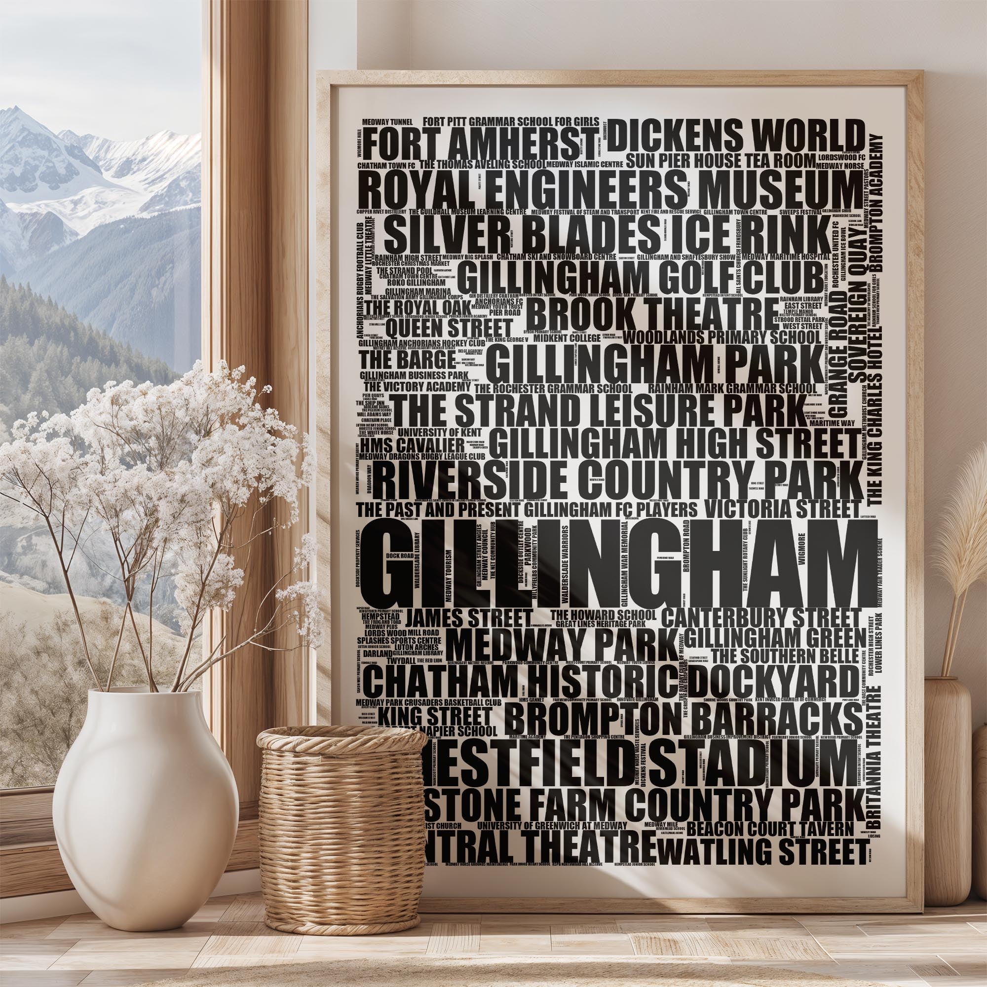 Gillingham - Premium Typographic Word Cloud Prints, Posters & Gifts