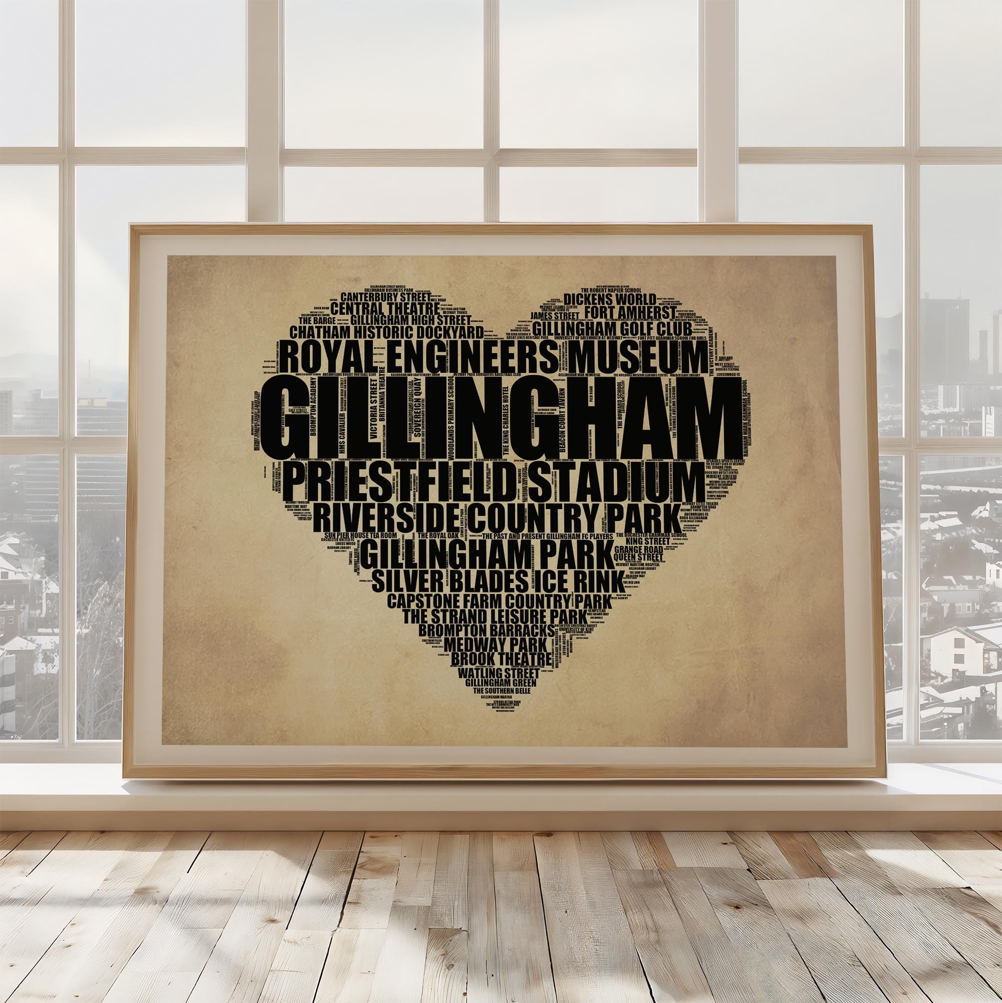 Gillingham - Premium Typographic Word Cloud Prints, Posters & Gifts