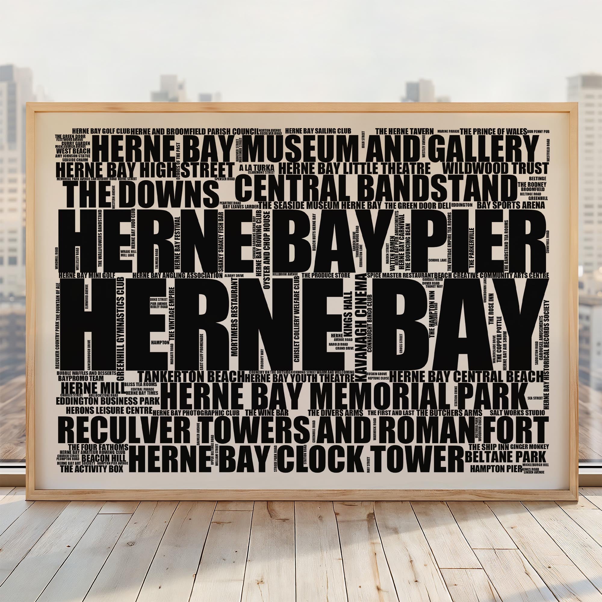 Herne Bay - Premium Typographic Word Cloud Prints, Posters & Gifts