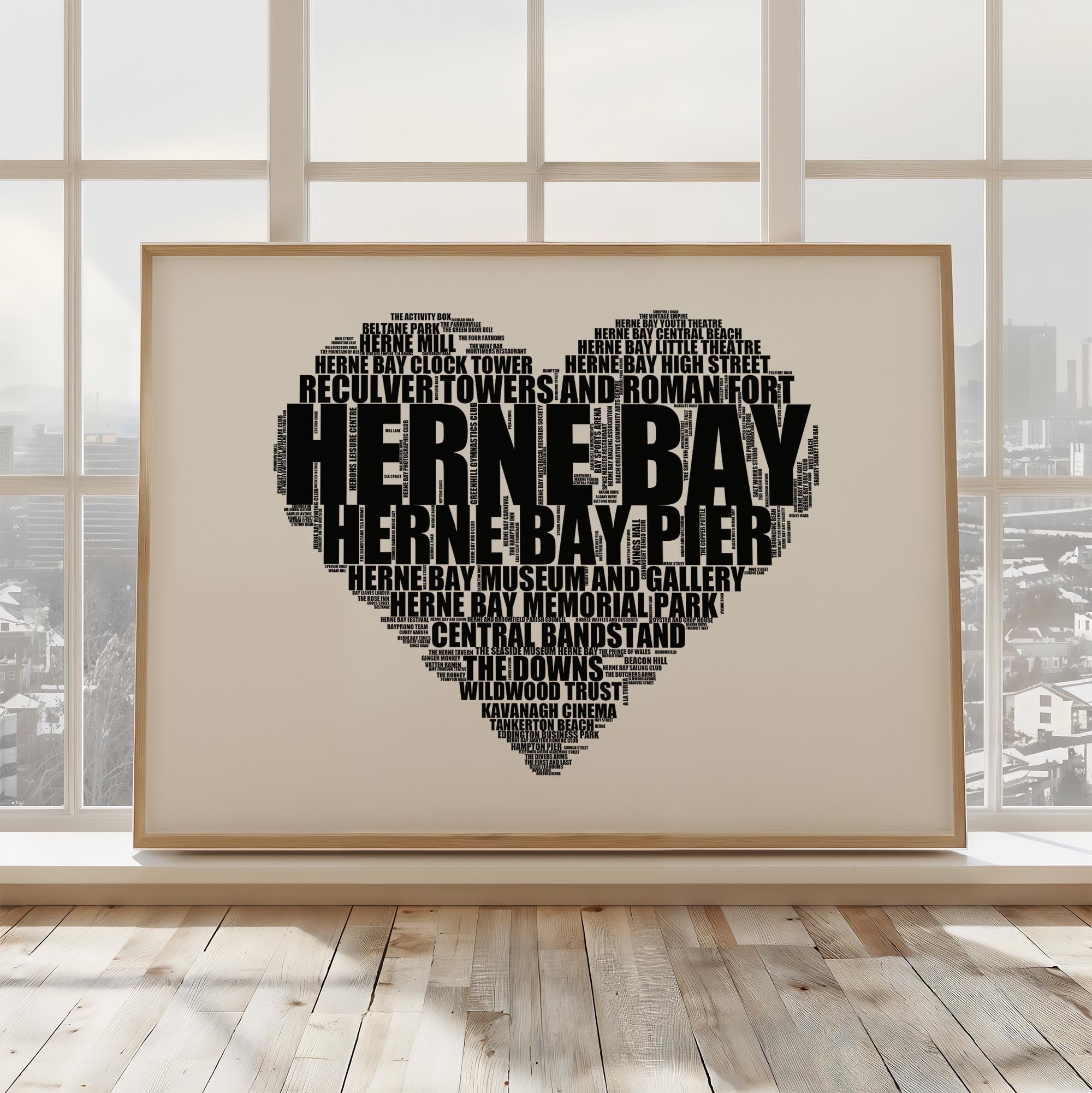 Herne Bay - Premium Typographic Word Cloud Prints, Posters & Gifts