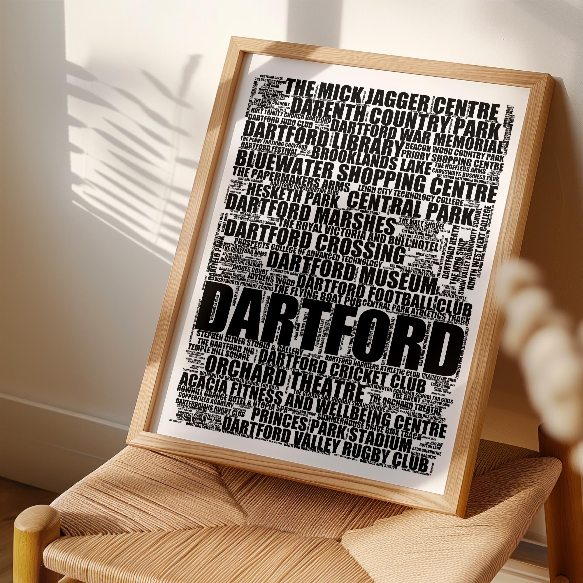 Dartford - Premium Typographic Word Cloud Prints, Posters & Gifts