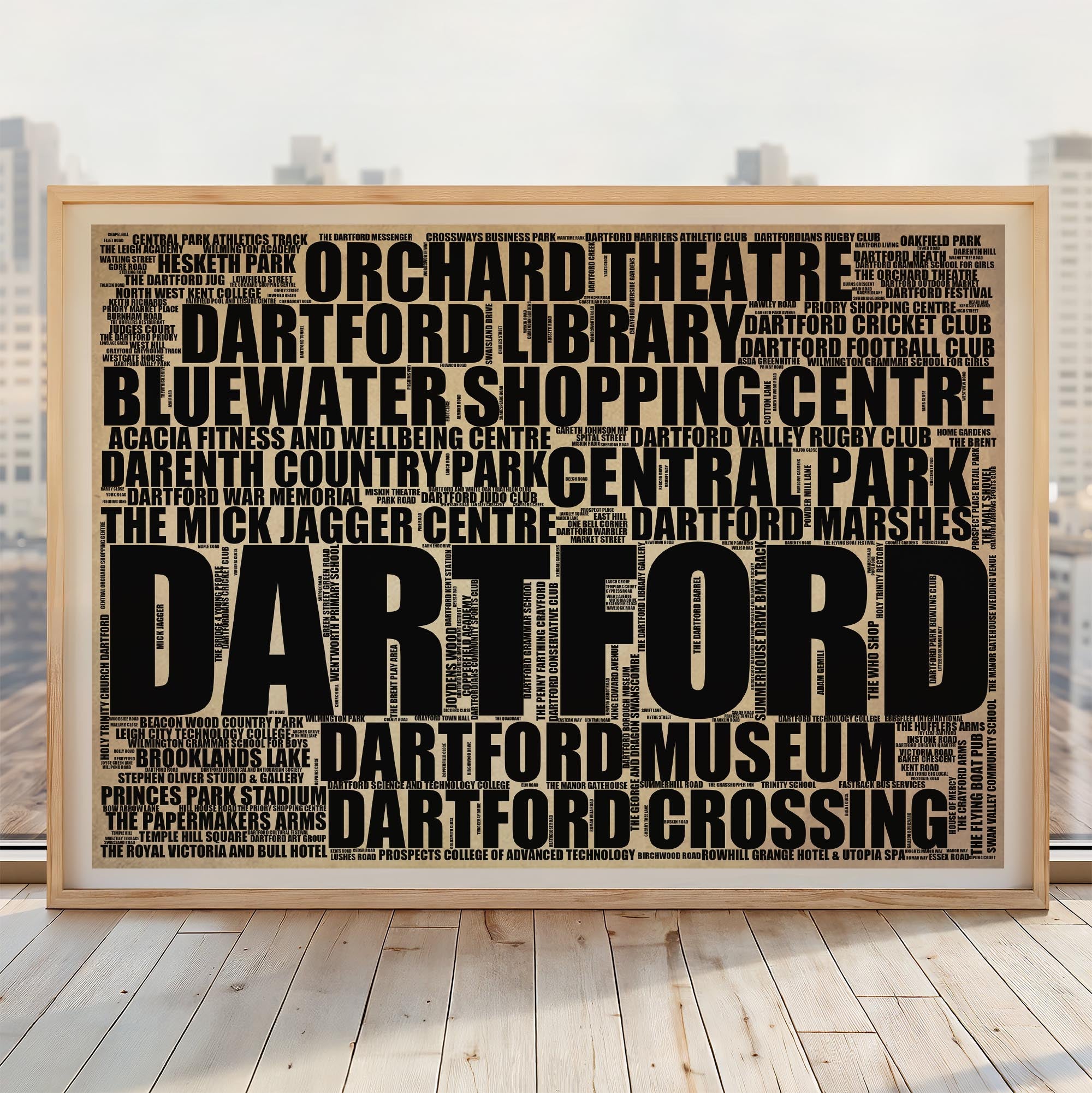 Dartford - Premium Typographic Word Cloud Prints, Posters & Gifts