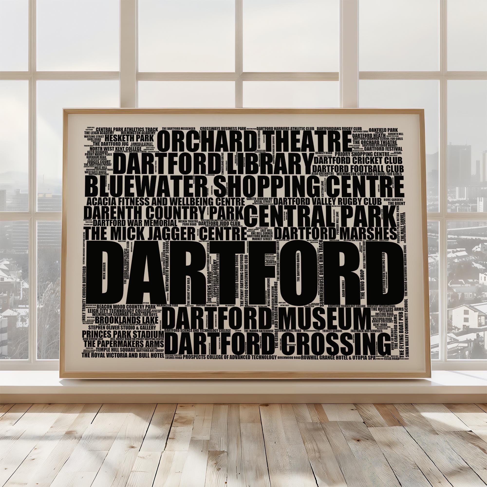 Dartford - Premium Typographic Word Cloud Prints, Posters & Gifts