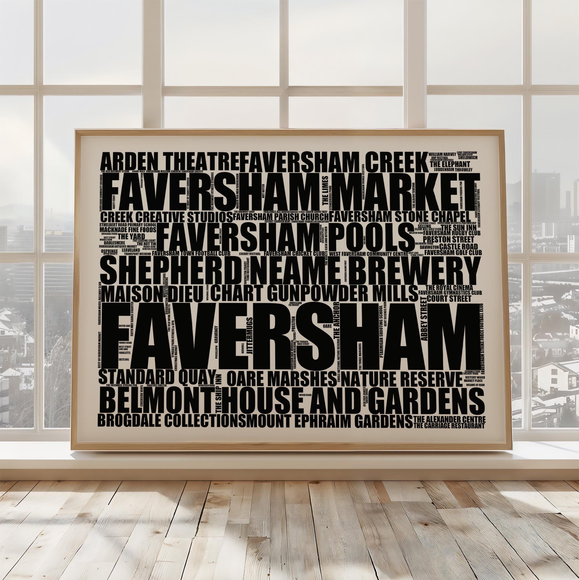 Faversham - Premium Typographic Word Cloud Prints, Posters & Gifts