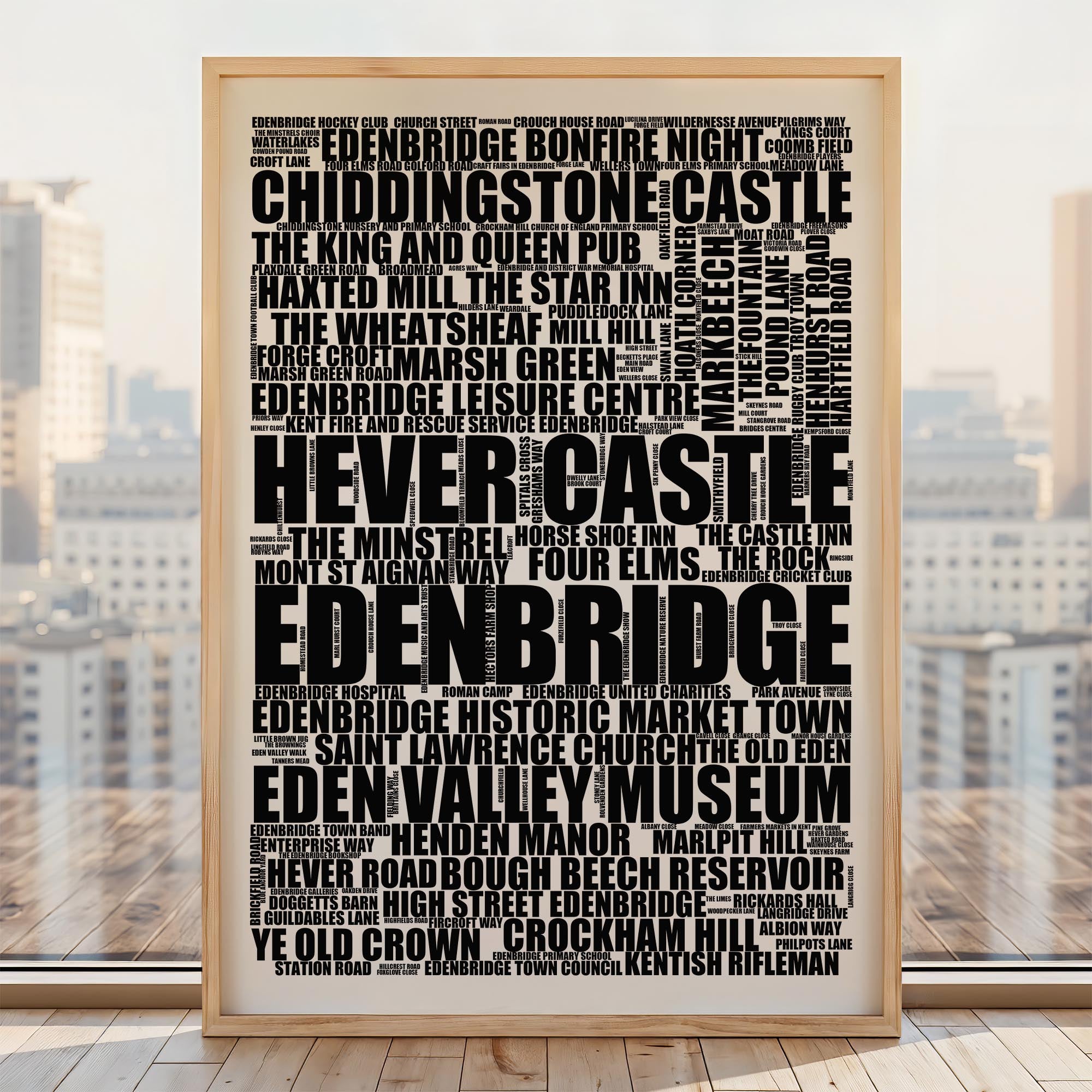 Edenbridge - Premium Typographic Word Cloud Prints, Posters & Gifts